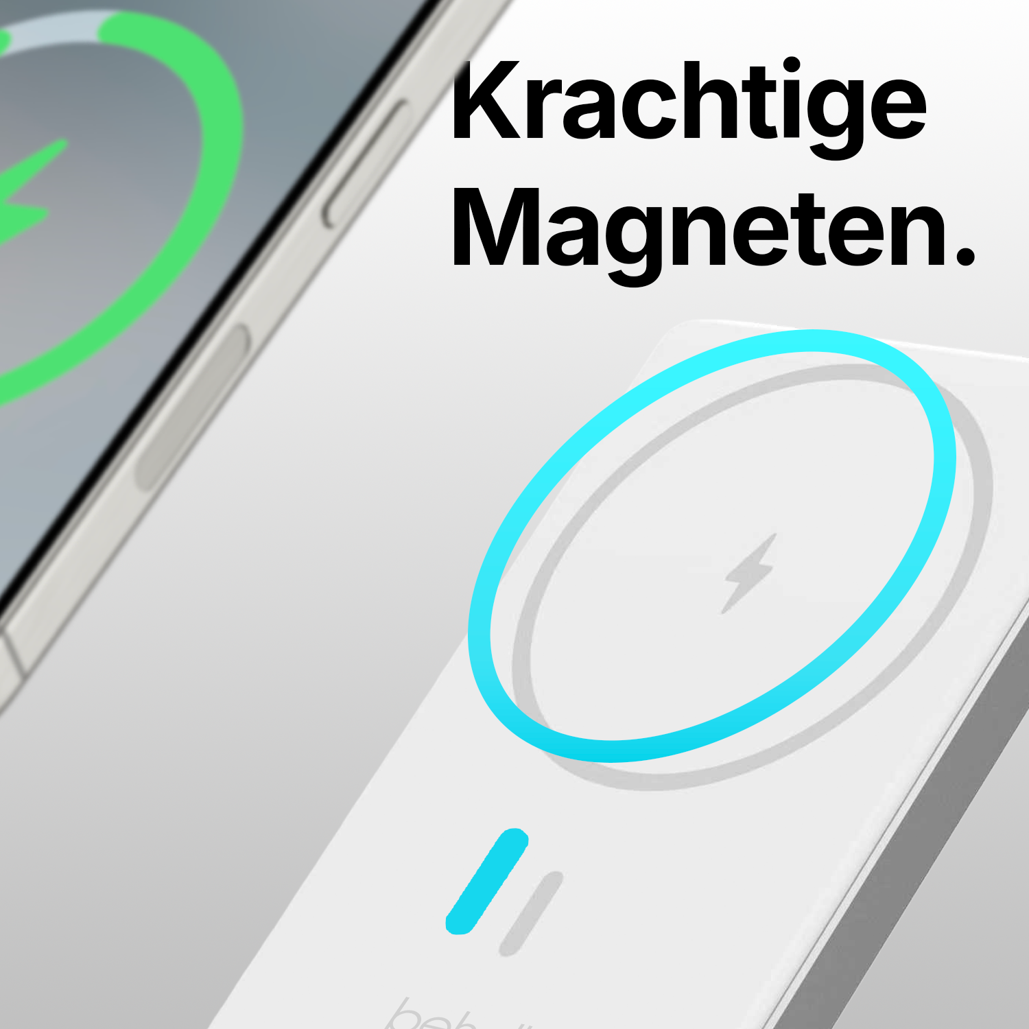 Behello Draadloze powerbank 5000mAh wit