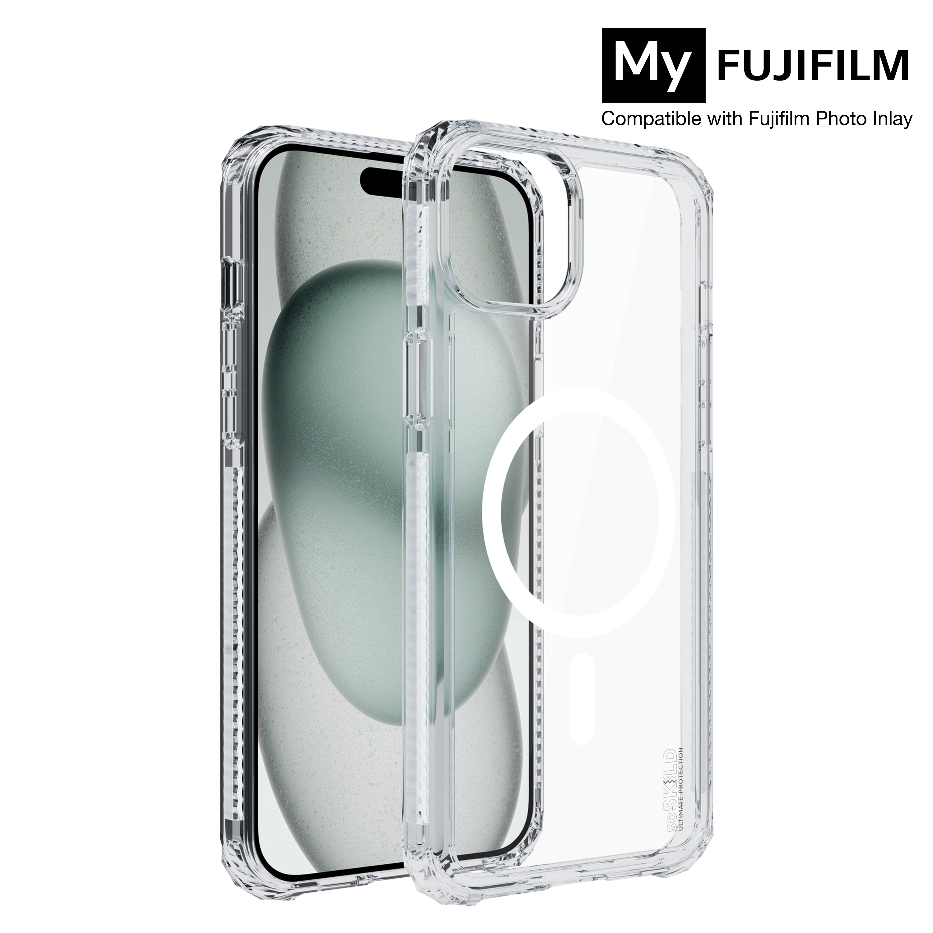 SoSkild iPhone 15 Plus Defend heavy impact case met magnetische ring transparant