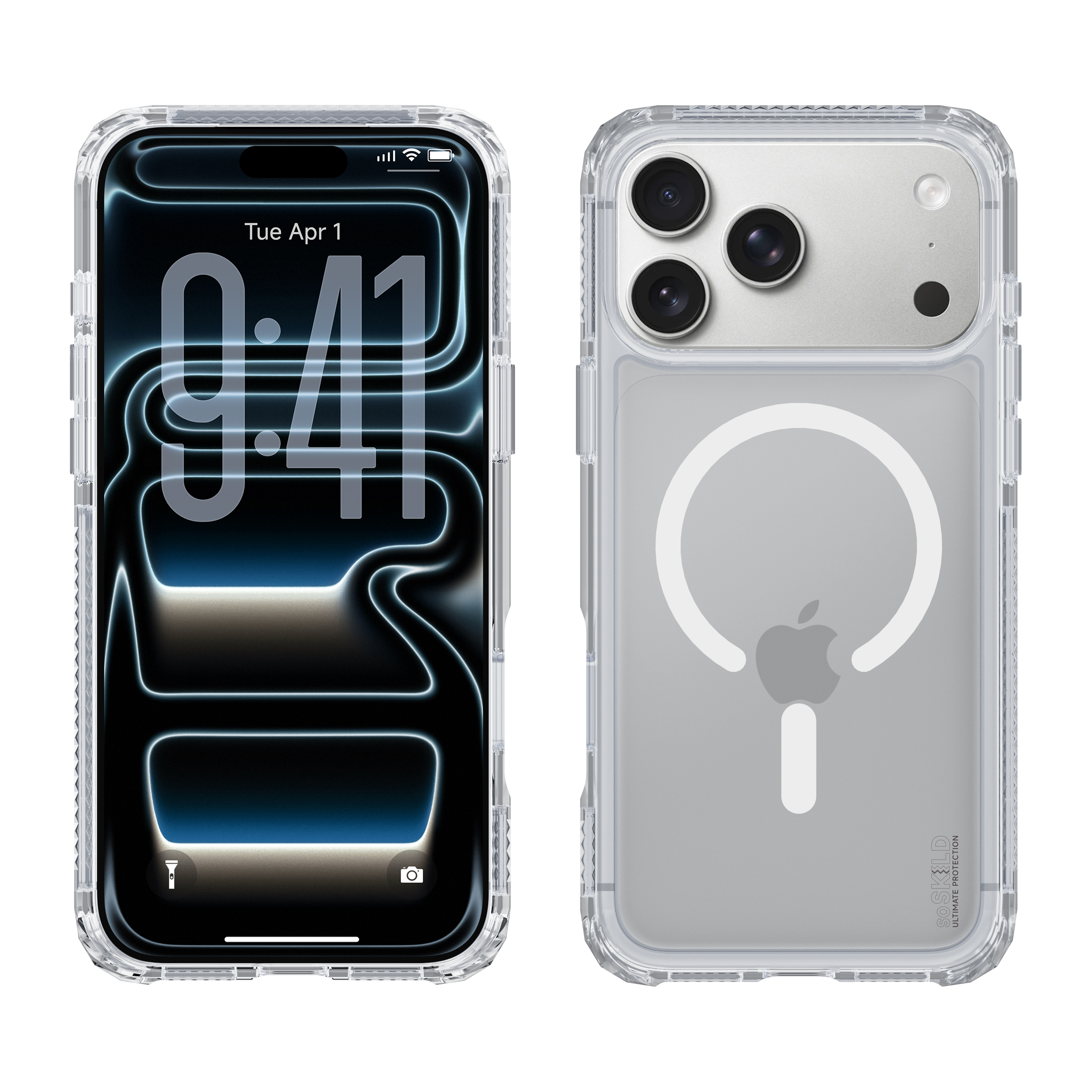 SoSkild iPhone 18 Pro Max / 17 Pro Max Defend heavy impact case met magnetische ring transparant