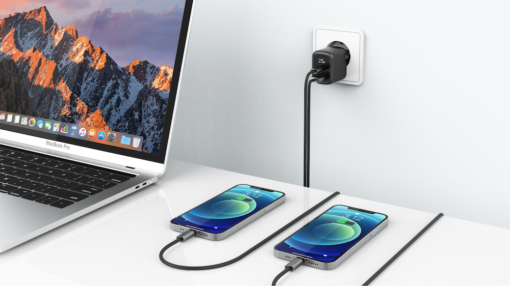 BeHello Oplader 25W GaN met 2 poorten (USB-C en USB-A) zwart