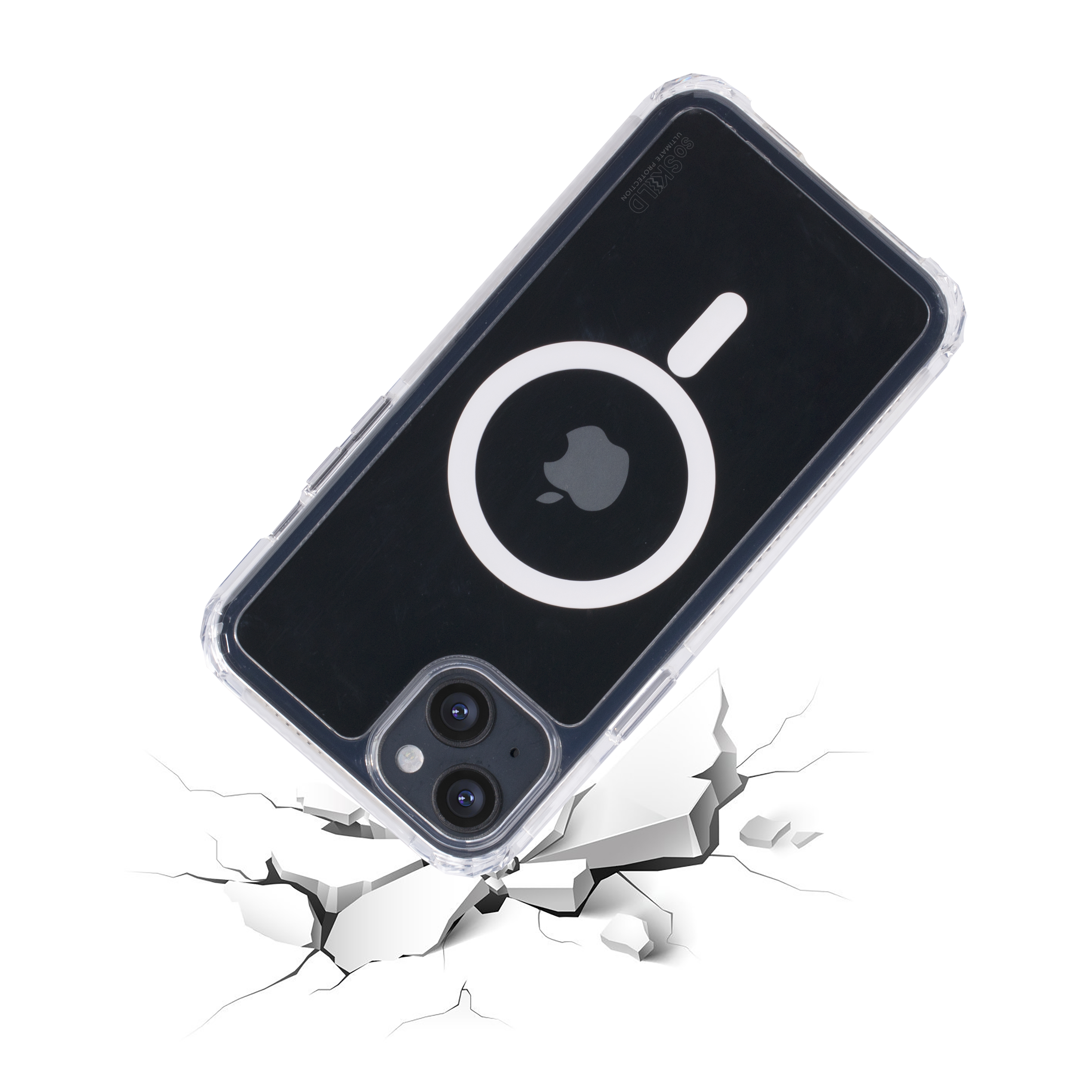 SoSkild iPhone 14 Defend heavy impact case met magnetische ring transparant