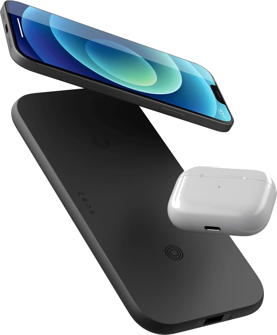 Zens Dual fast draadloze oplader zwart (2x 10W)