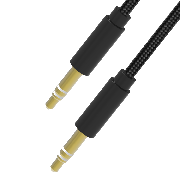 BeHello 3.5mm Aux kabel geweven 1m zwart