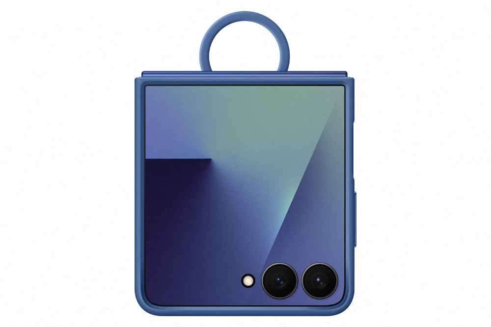 Samsung Galaxy Flip7 Silicone ring case blauw