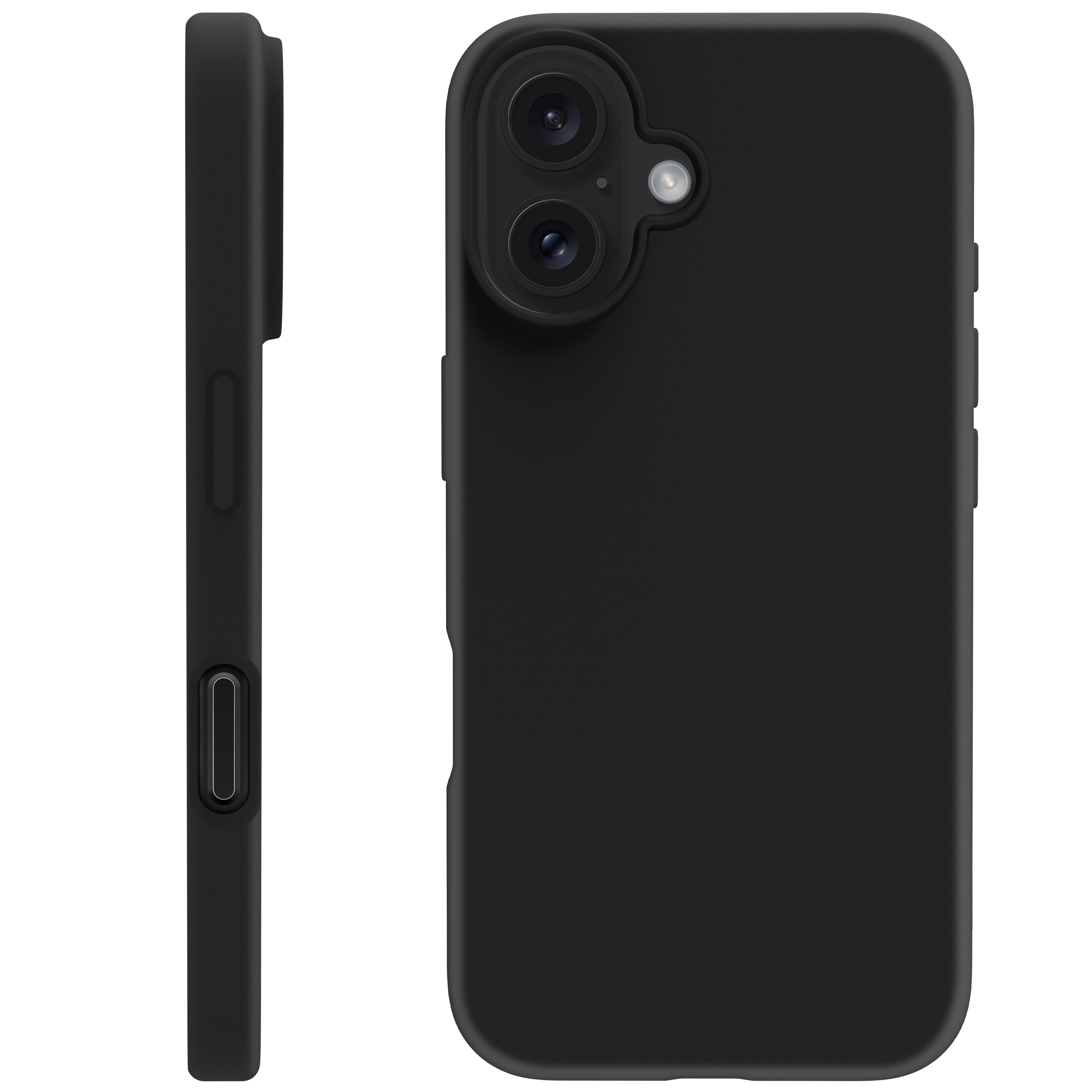 BeHello iPhone 16 Soft touch case met magnetische ring zwart