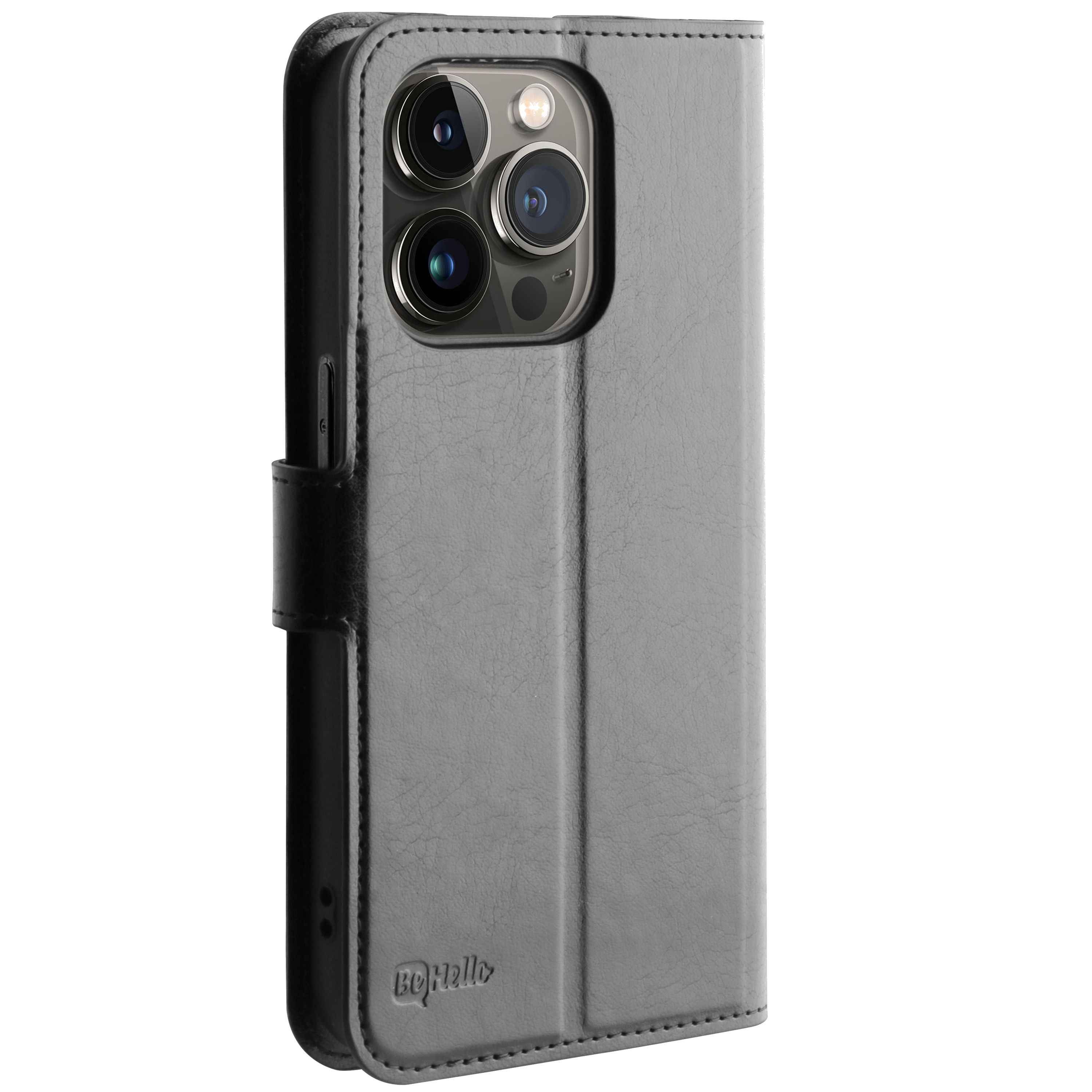 BeHello iPhone 14 Pro Gel wallet case zwart