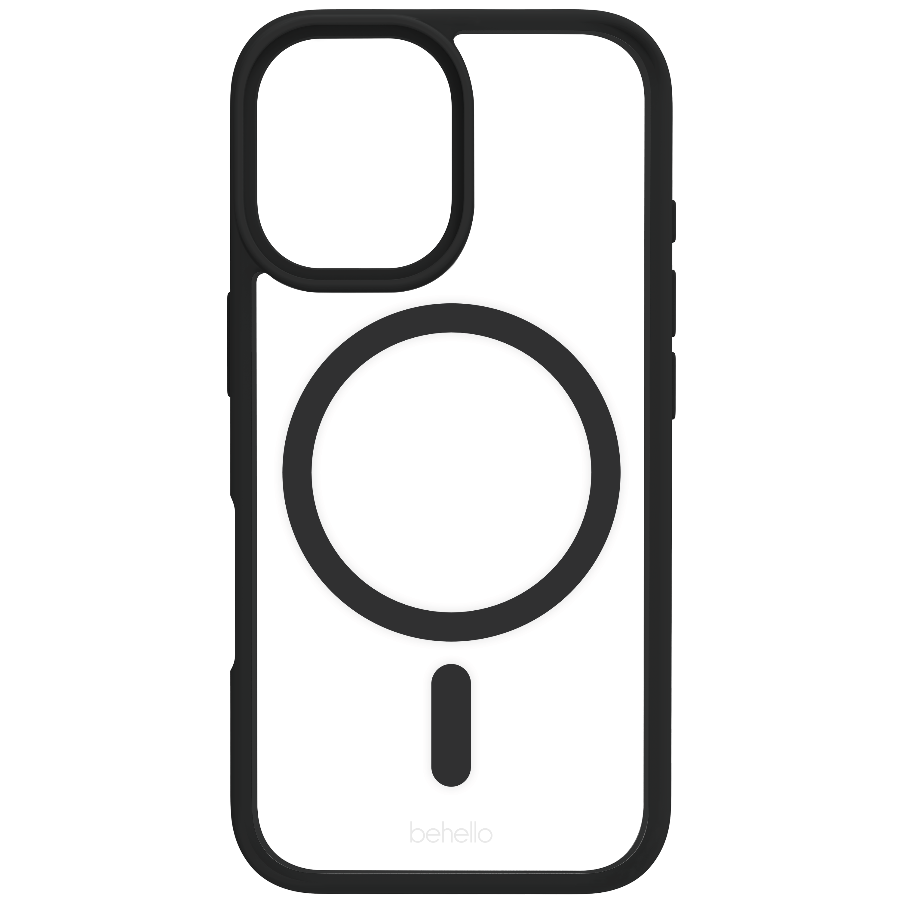 BeHello iPhone 16 Clear case met magnetische ring zwart
