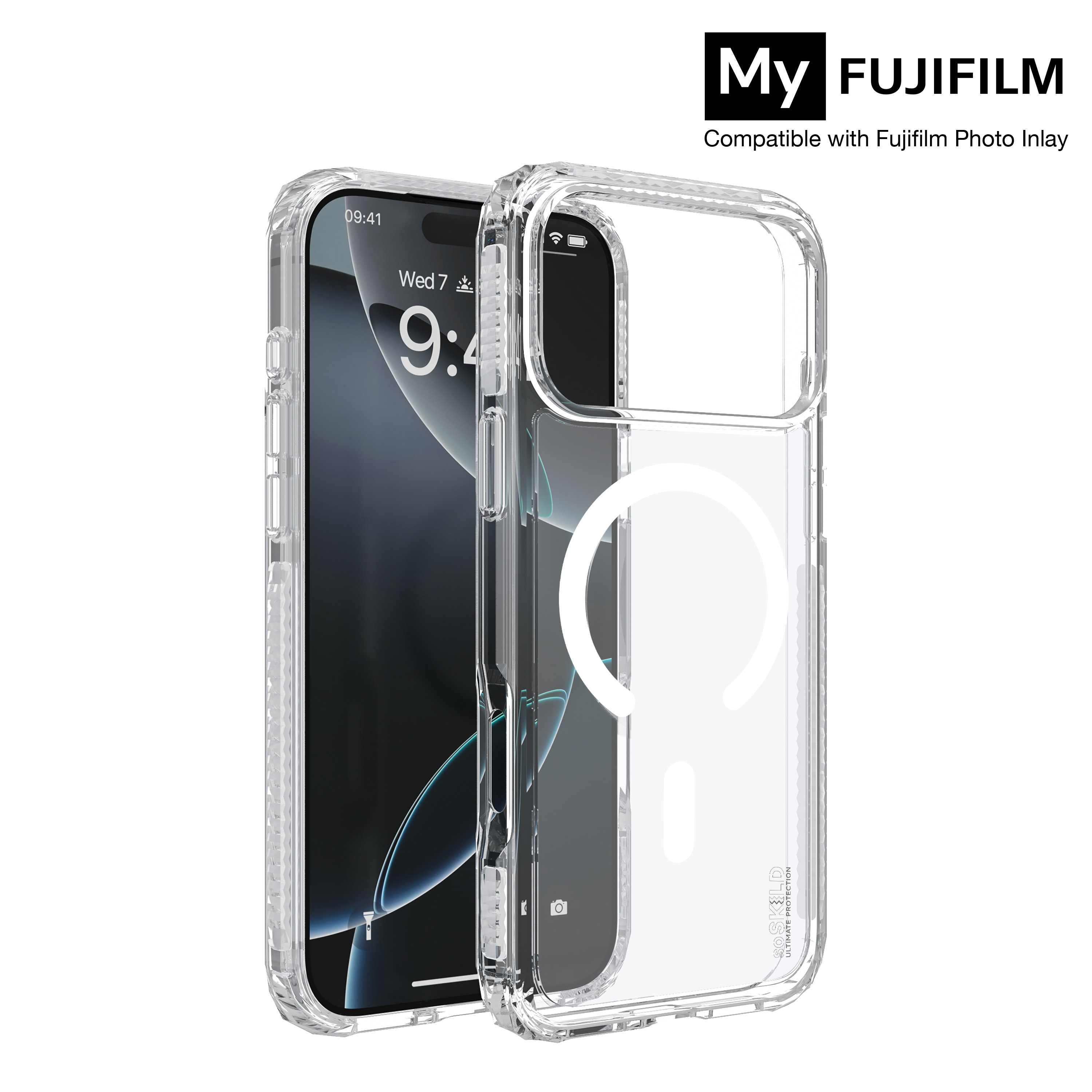 SoSkild iPhone 17 Pro Max Defend heavy impact case met magnetische ring transparant