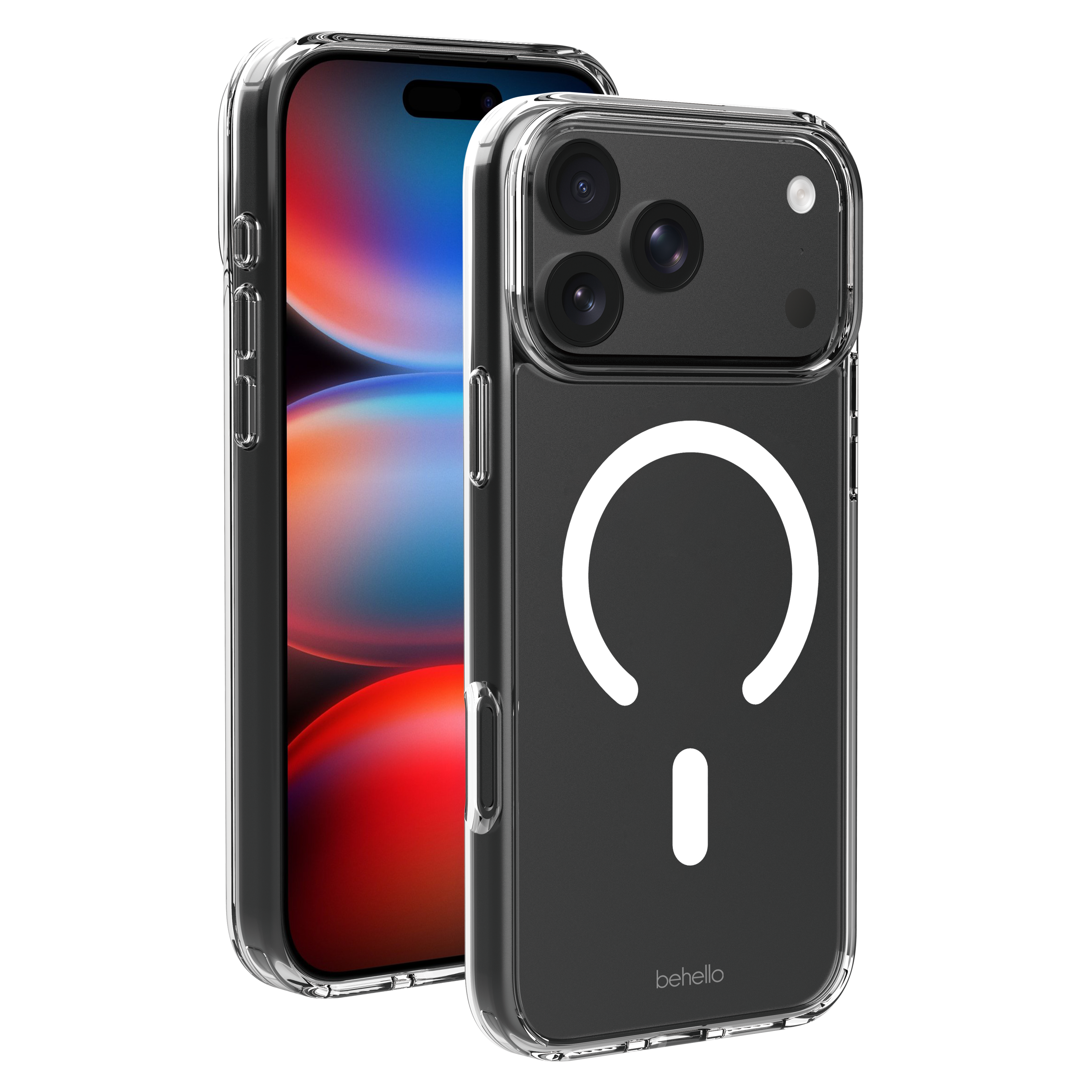 BeHello iPhone 18 Pro Max / 17 Pro Max Clear case met magnetische ring transparant