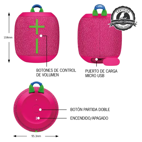 Ultimate Ears Wonderboom 3 bluetooth speaker hyper pink Ultimate Ears Wonderboom 3 bluetooth speaker hyper pink