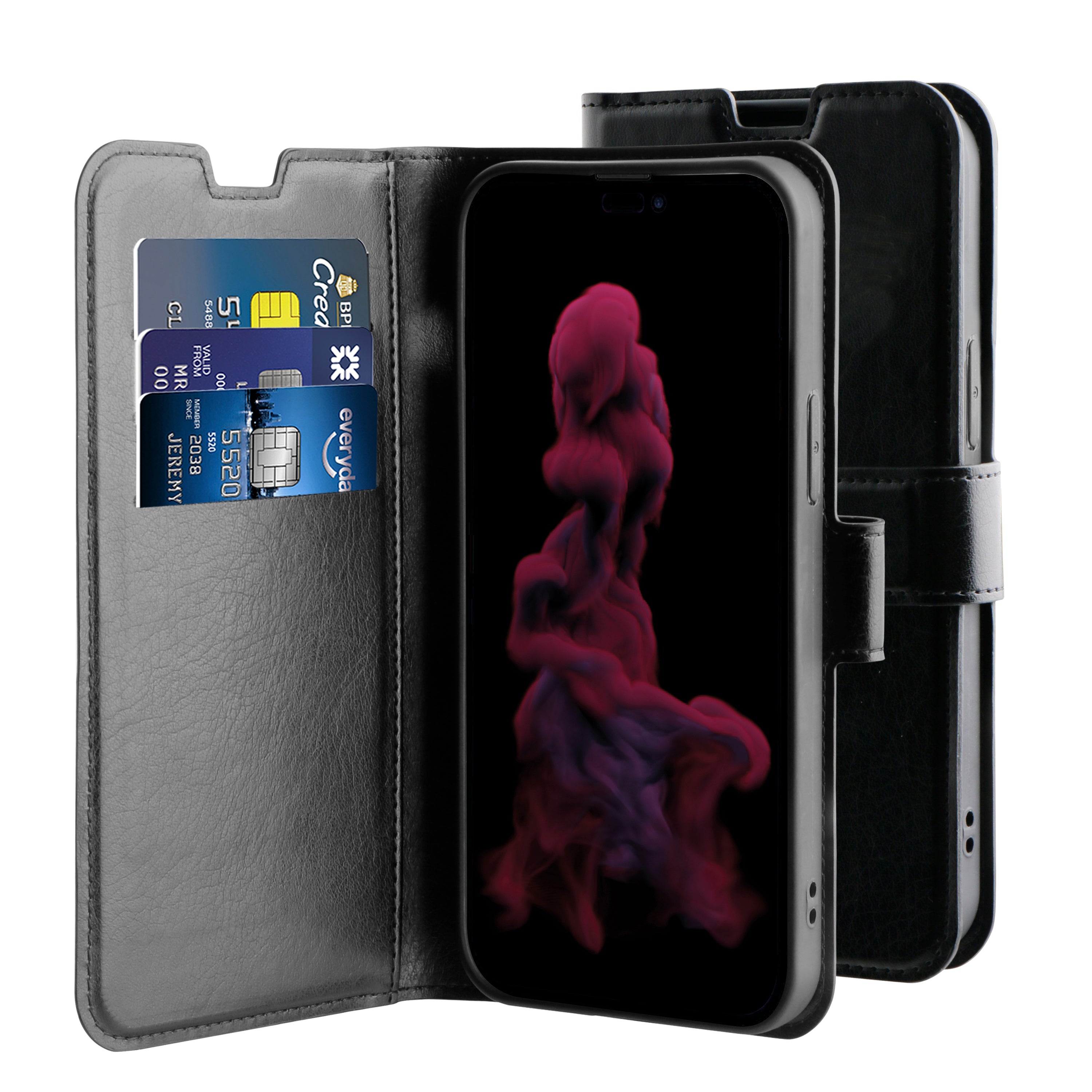 BeHello iPhone 14 Pro Max Gel wallet case zwart
