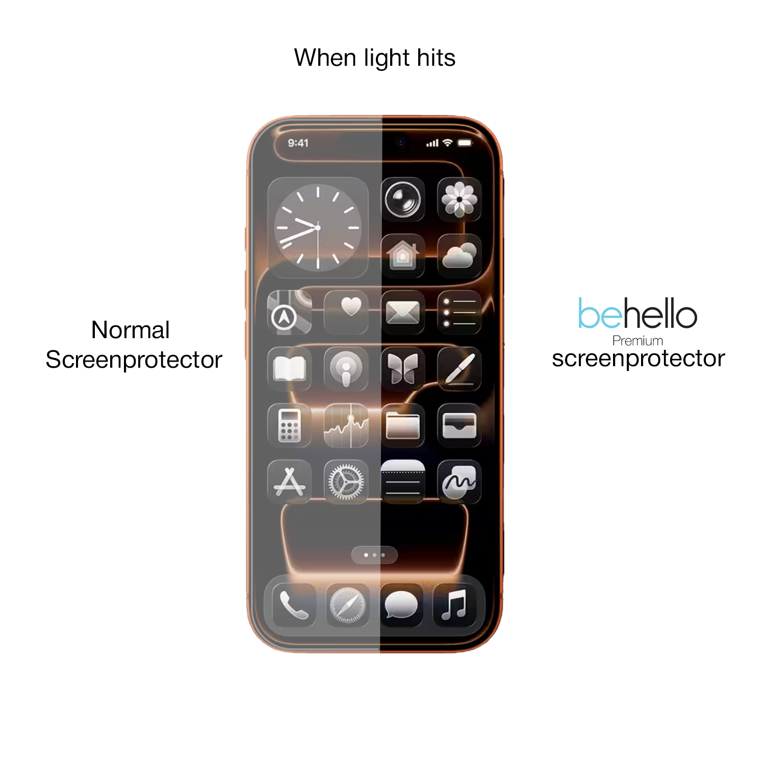 BeHello iPhone 17 Pro Anti-reflective premium glass screenprotector