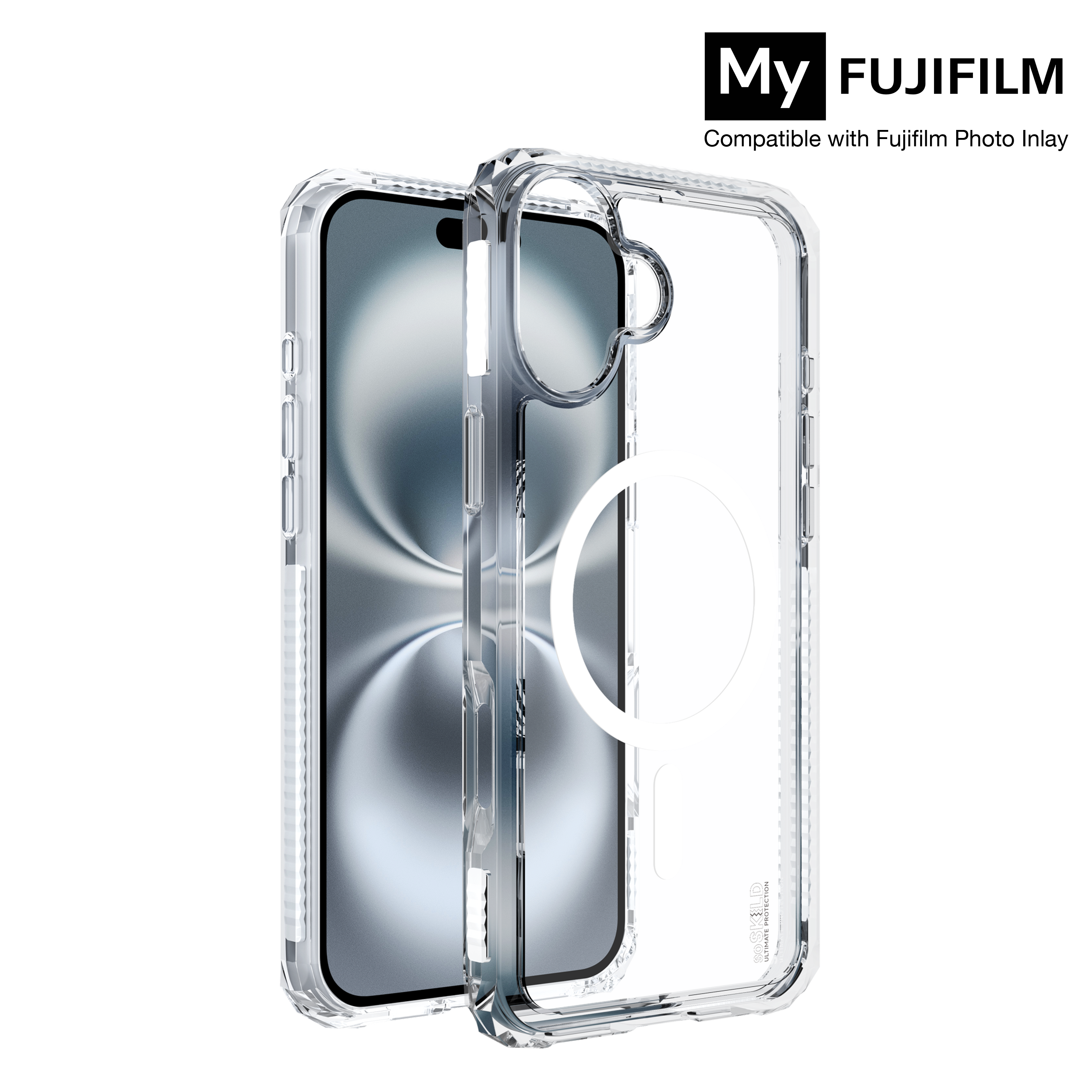 SoSkild iPhone 16 Plus Defend heavy impact case met magnetische ring transparant