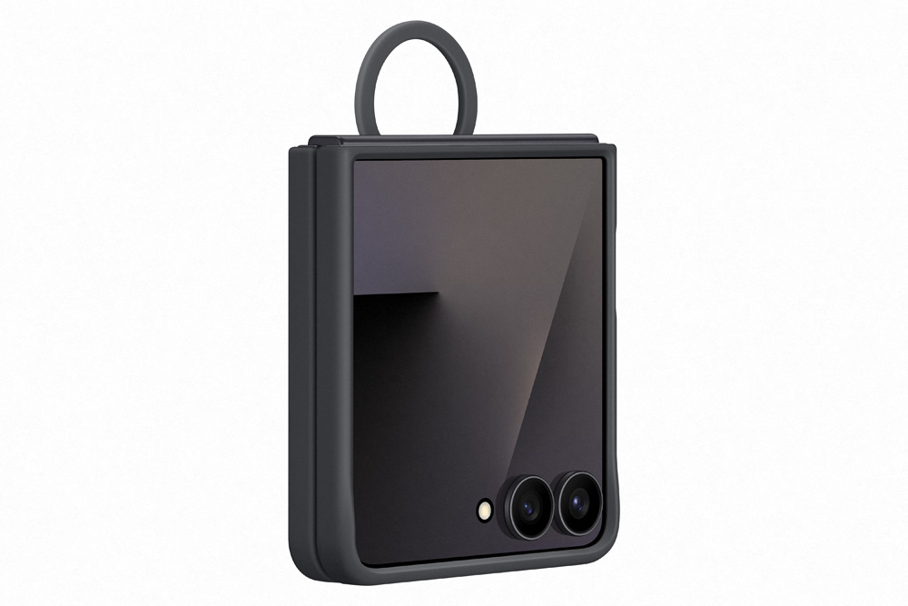 Samsung Galaxy Flip7 Silicone ring case zwart