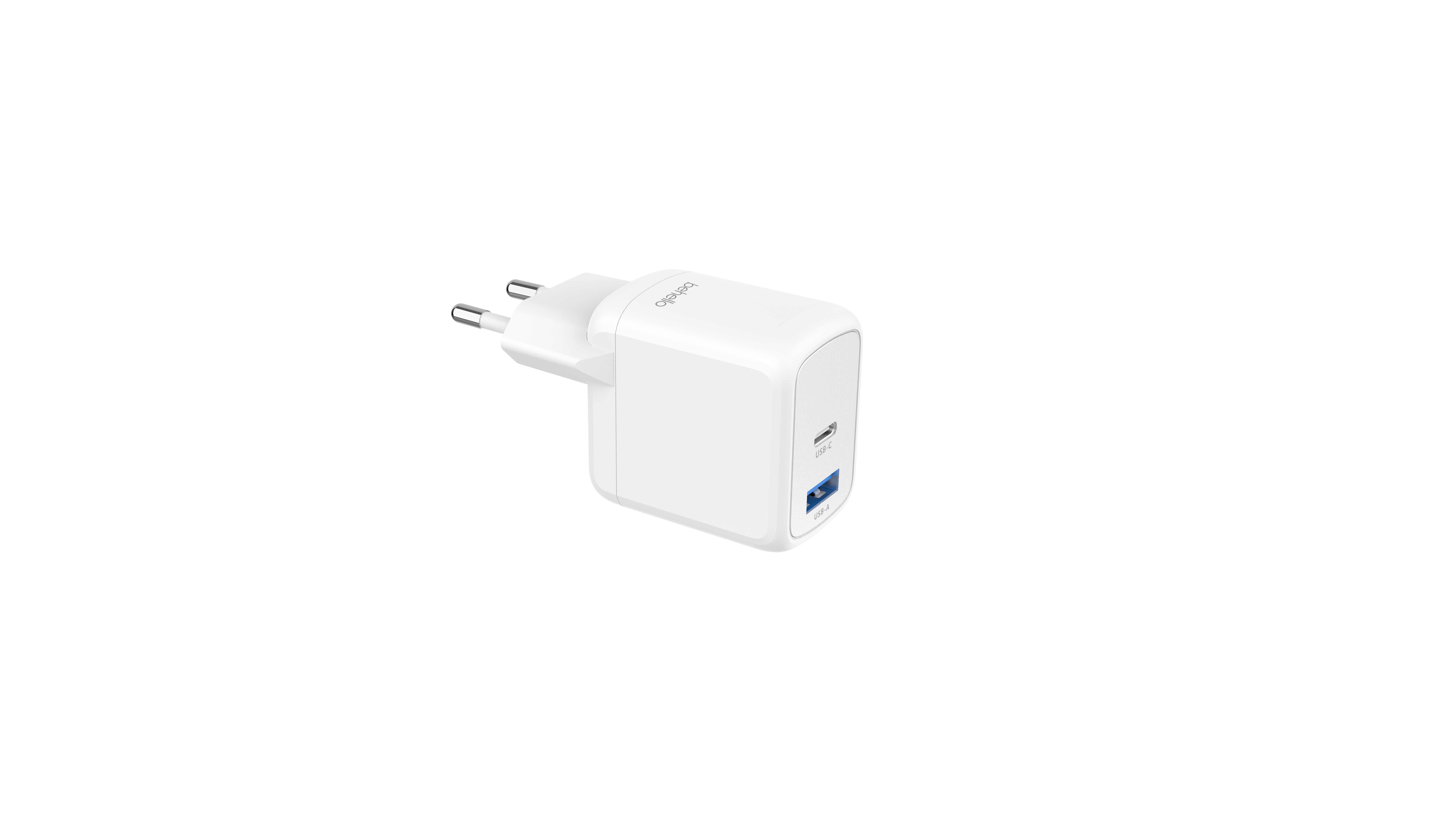 BeHello Oplader 45W GaN met 2 poorten (USB-C en USB-A) wit