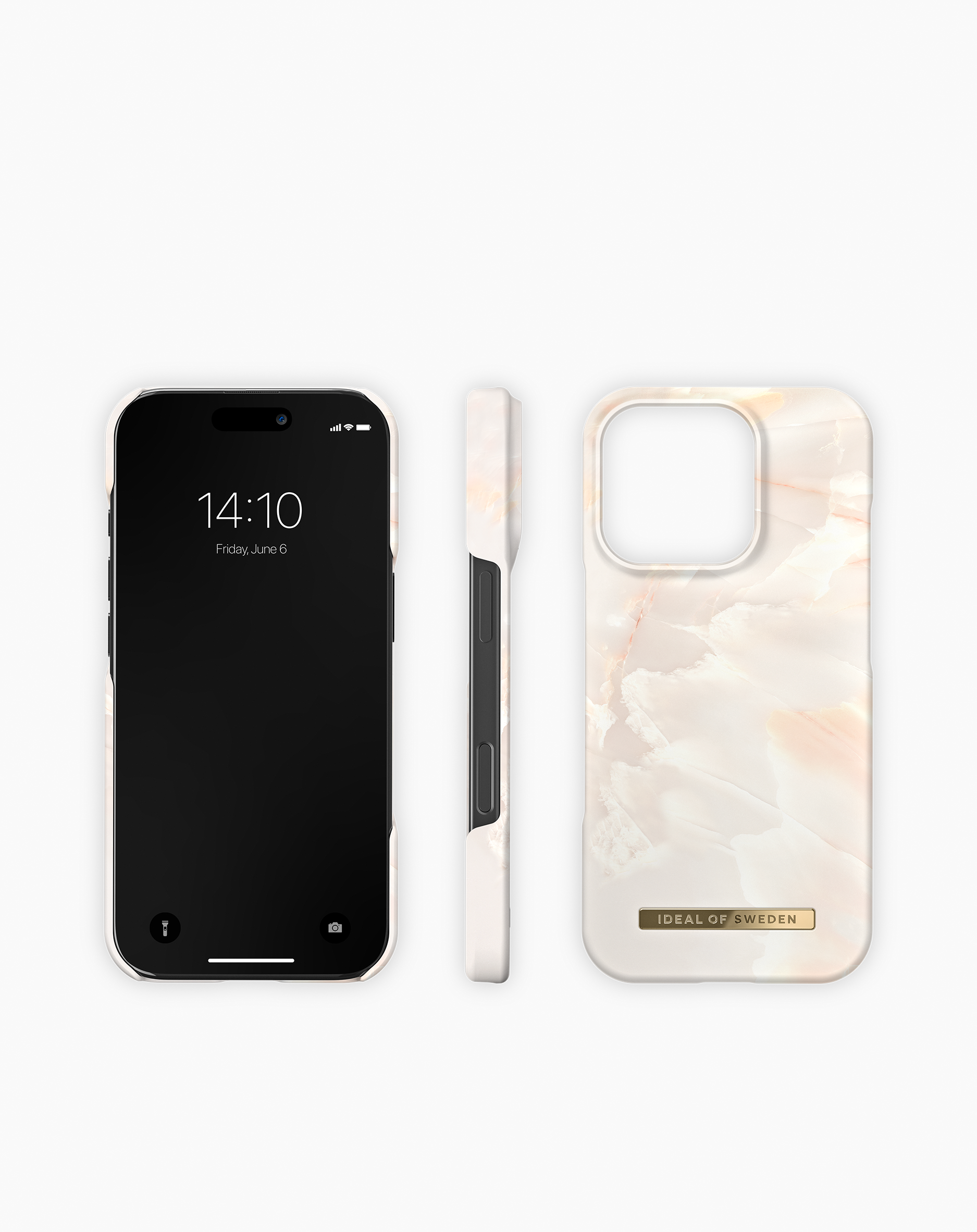 iDeal of Sweden iPhone 16 Pro Max Fashion back case met magnetische ring rose pearl marble