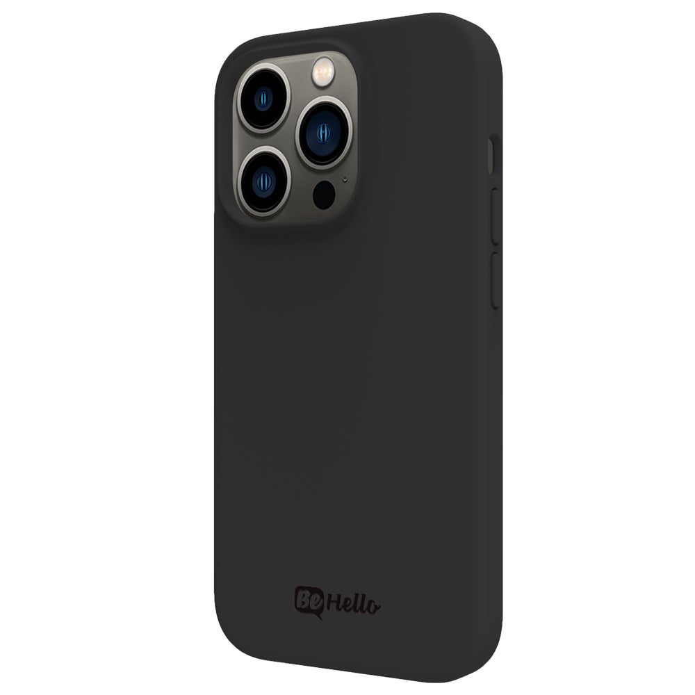 BeHello iPhone 14 Pro Max Soft touch case met magnetische ring zwart