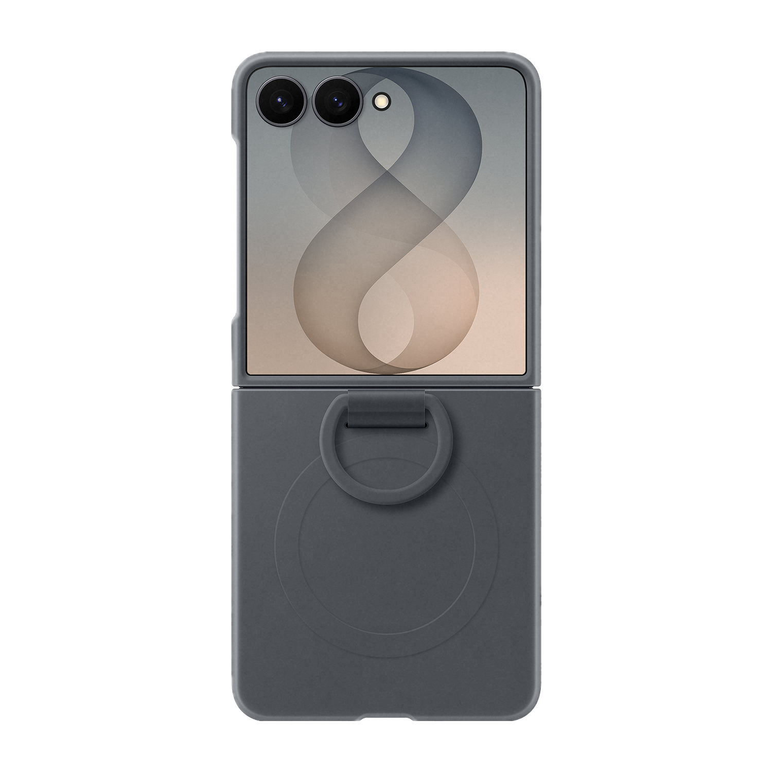 Samsung Galaxy Z Flip8 Silicone ring magnet case zwart