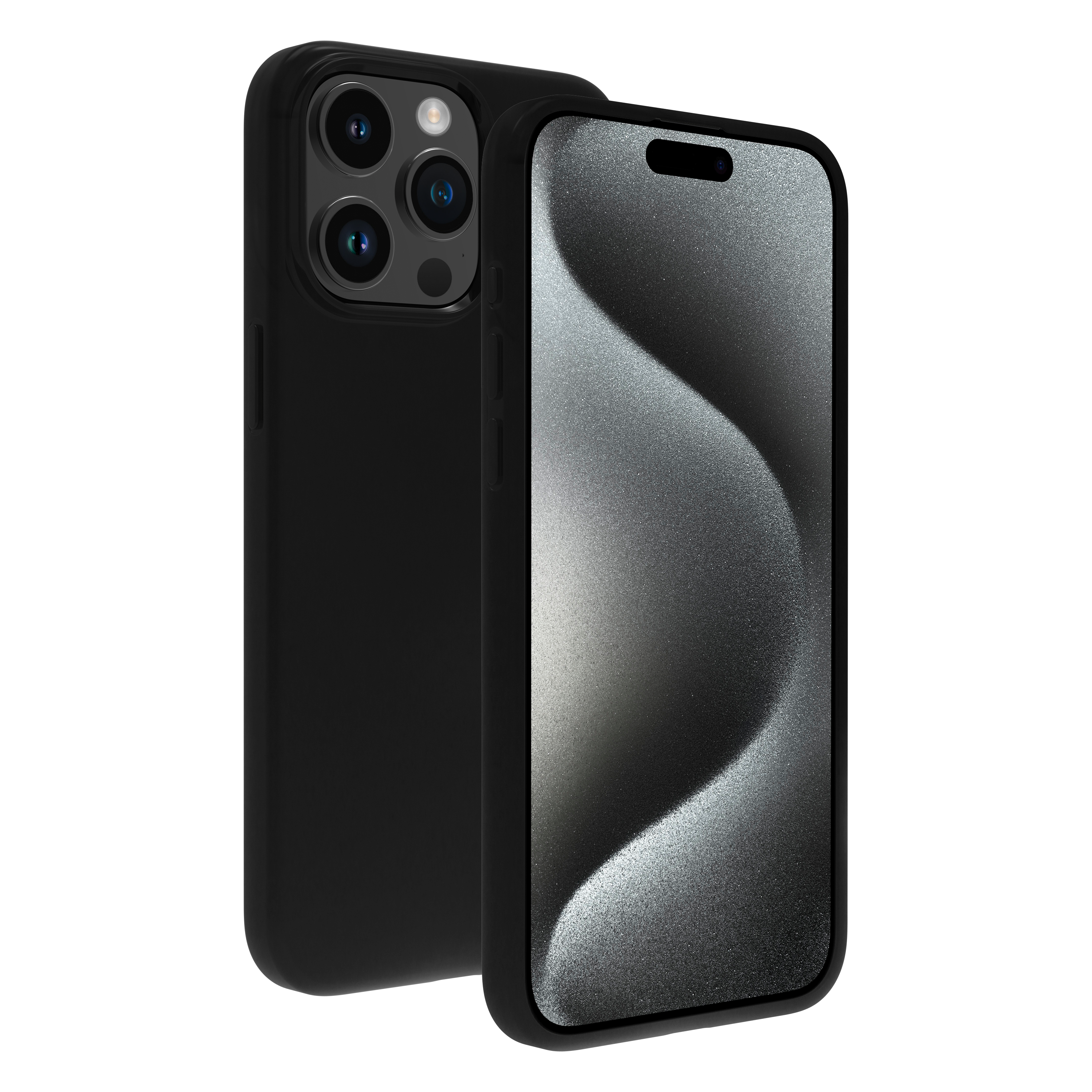 BeHello iPhone 15 Pro Soft touch case met magnetische ring zwart