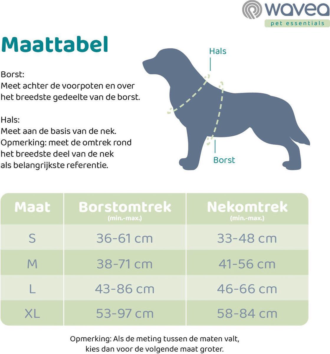 Wavea Hondenharnas maat S zwart