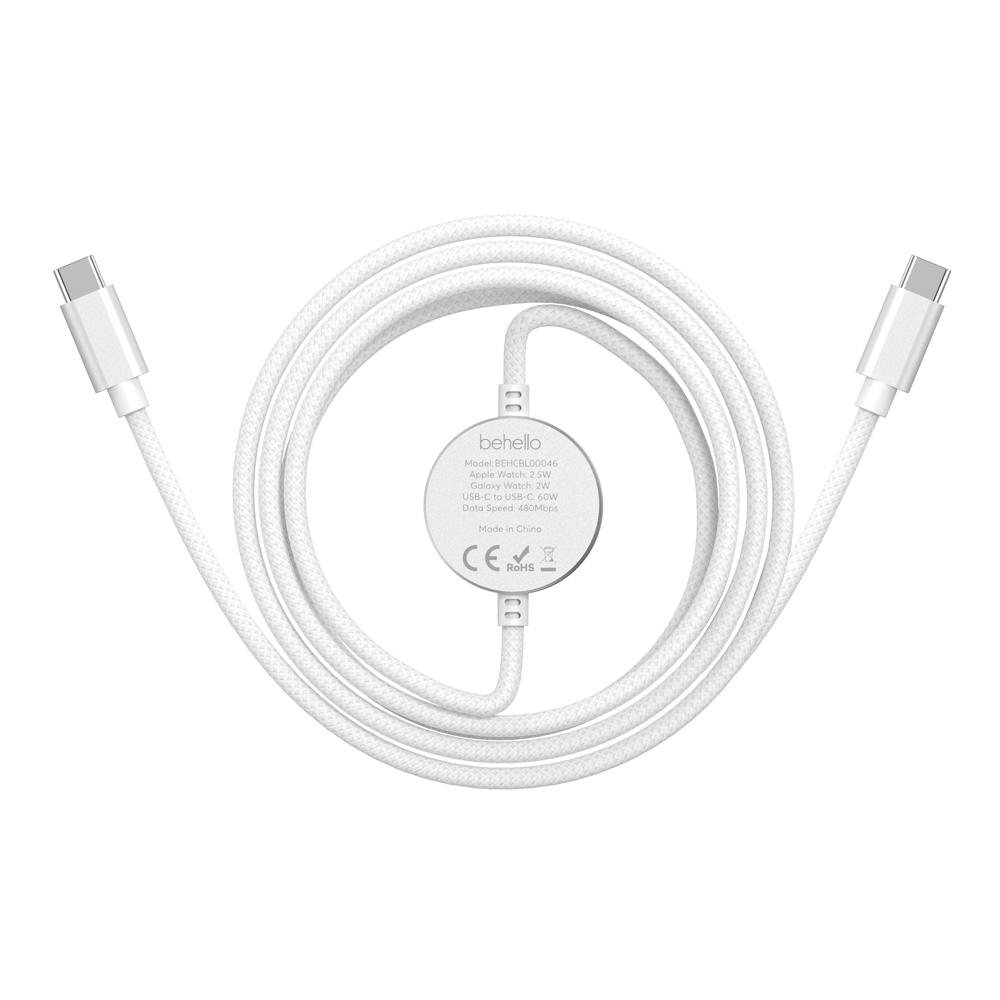 BeHello 2-in-1 Watch oplaadkabel USB-C voor Apple / Samsung Watch