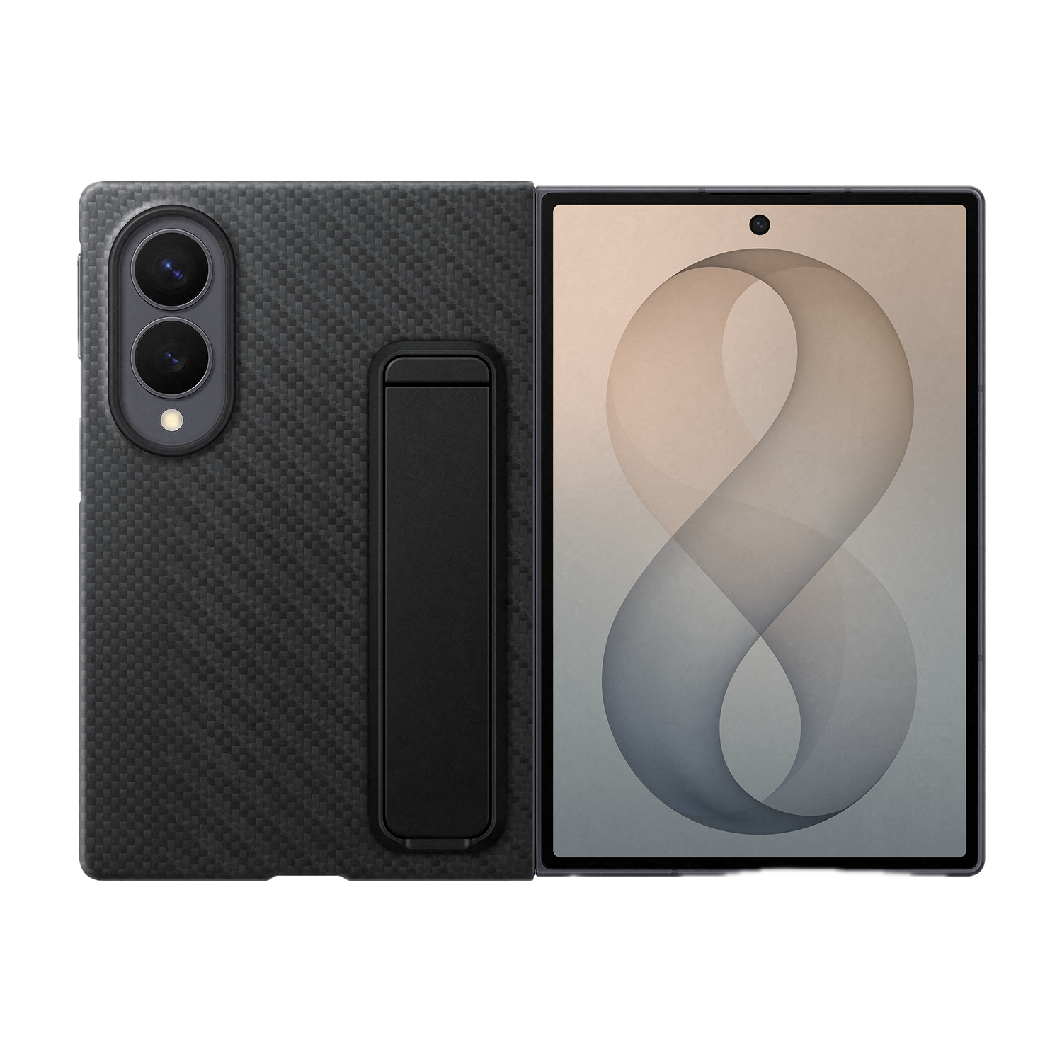 Samsung Galaxy Z Fold8 Carbon standing case zwart