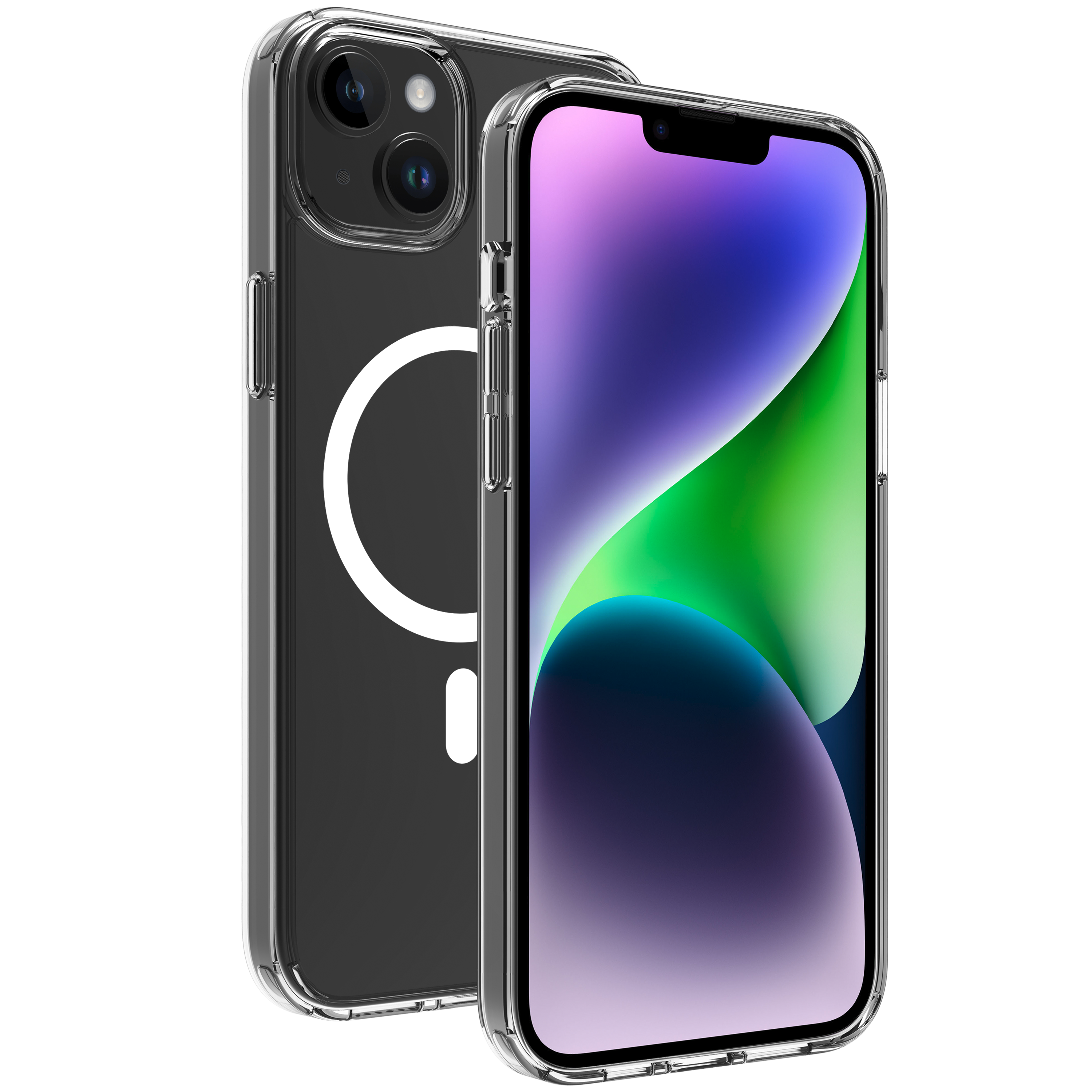 BeHello iPhone 14 Plus Clear case met magnetische ring transparant