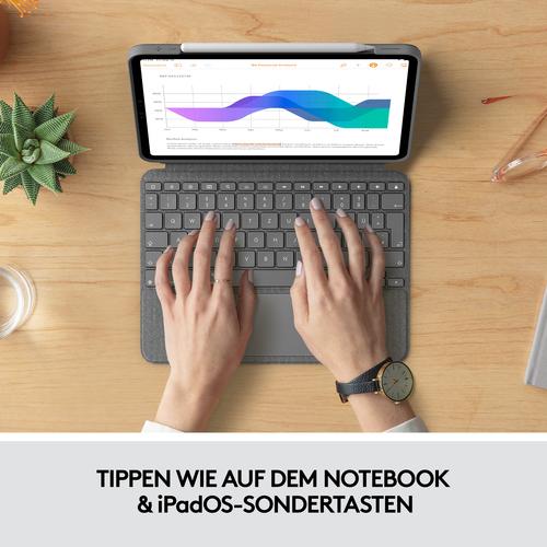 Logitech iPad Pro 11 inch (1e/2e/3e generatie) Combo touch toetsenbordcase grijs