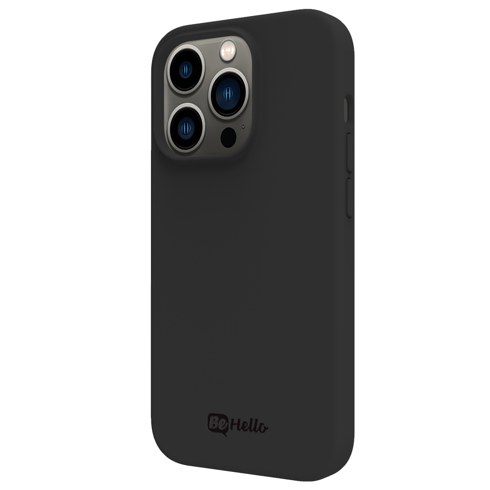 BeHello iPhone 14 Pro Max Soft touch case met magnetische ring zwart