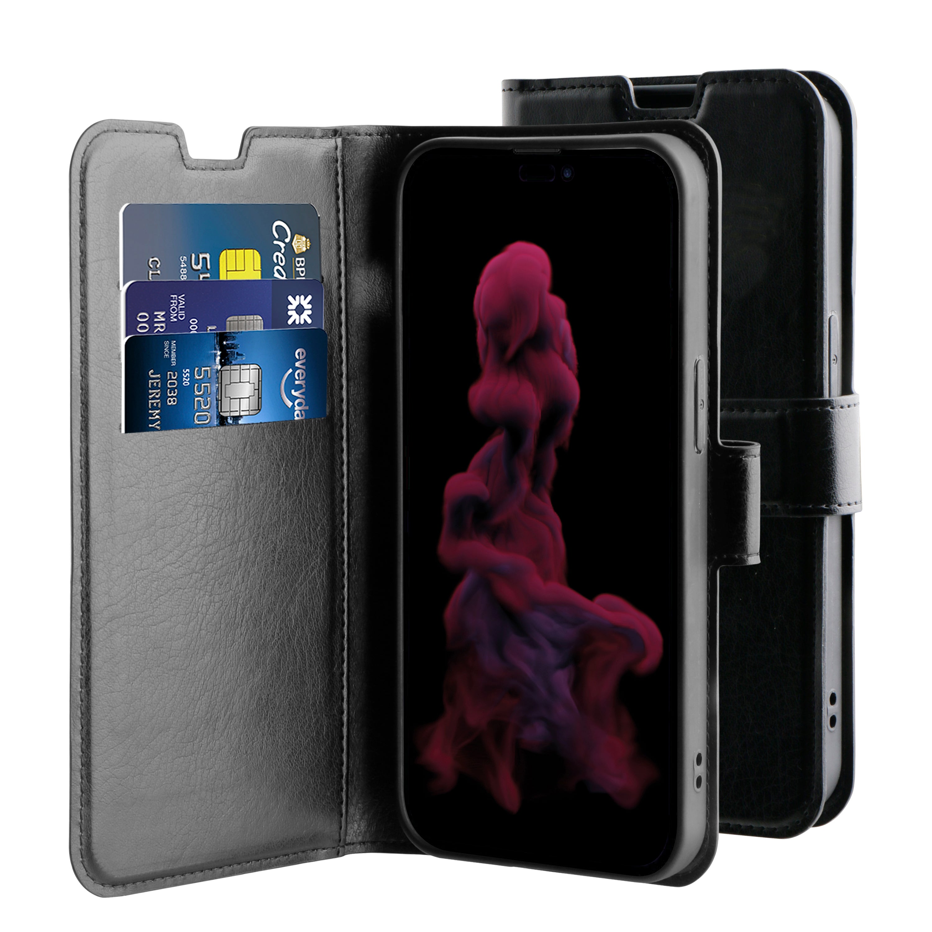 BeHello iPhone 14 Pro Gel wallet case zwart