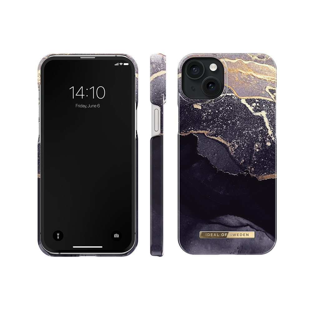 iDeal of Sweden iPhone 15 Plus Fashion back case golden twilight marble