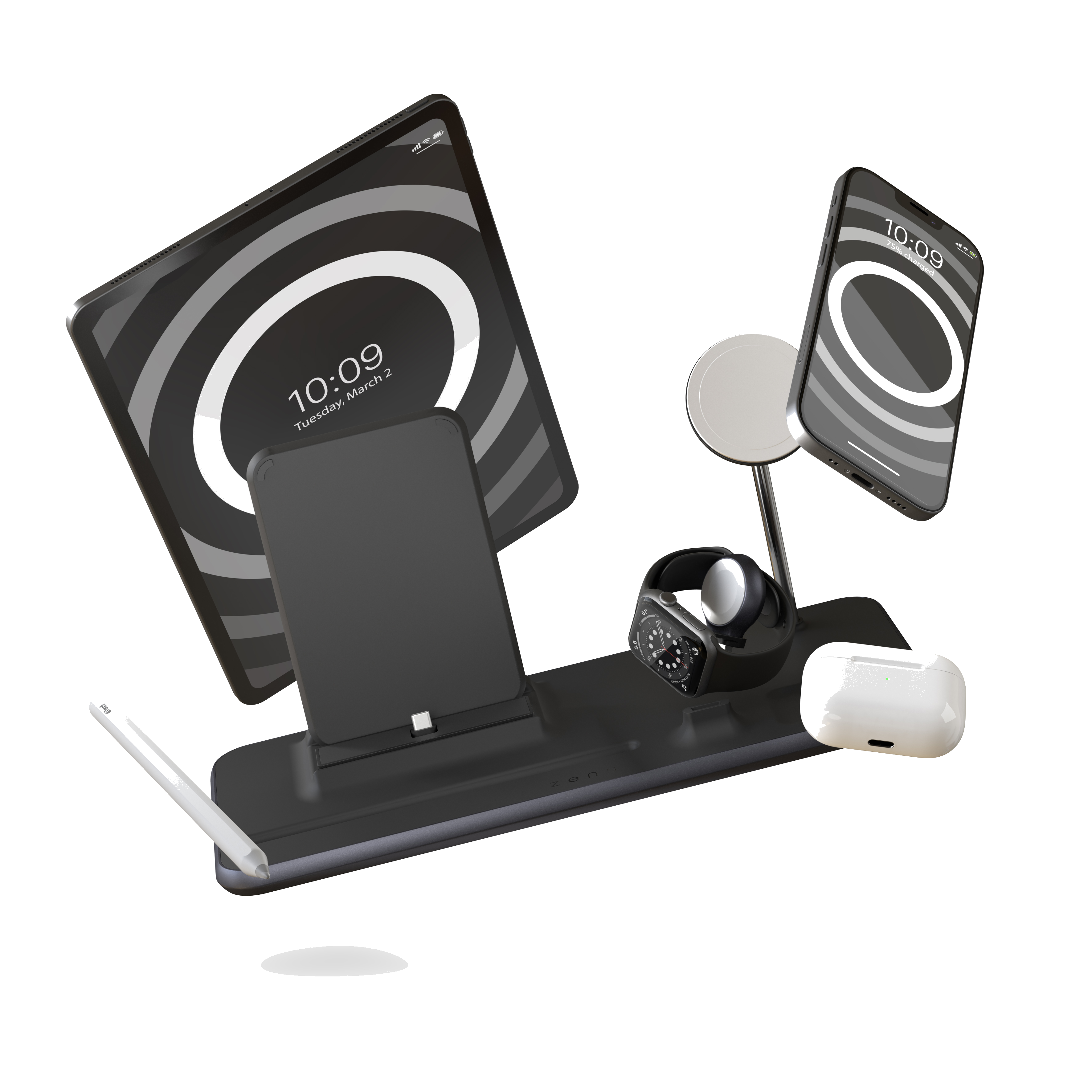 Zens 4-in-1 Draadloze oplader 45W met MagSafe zwart