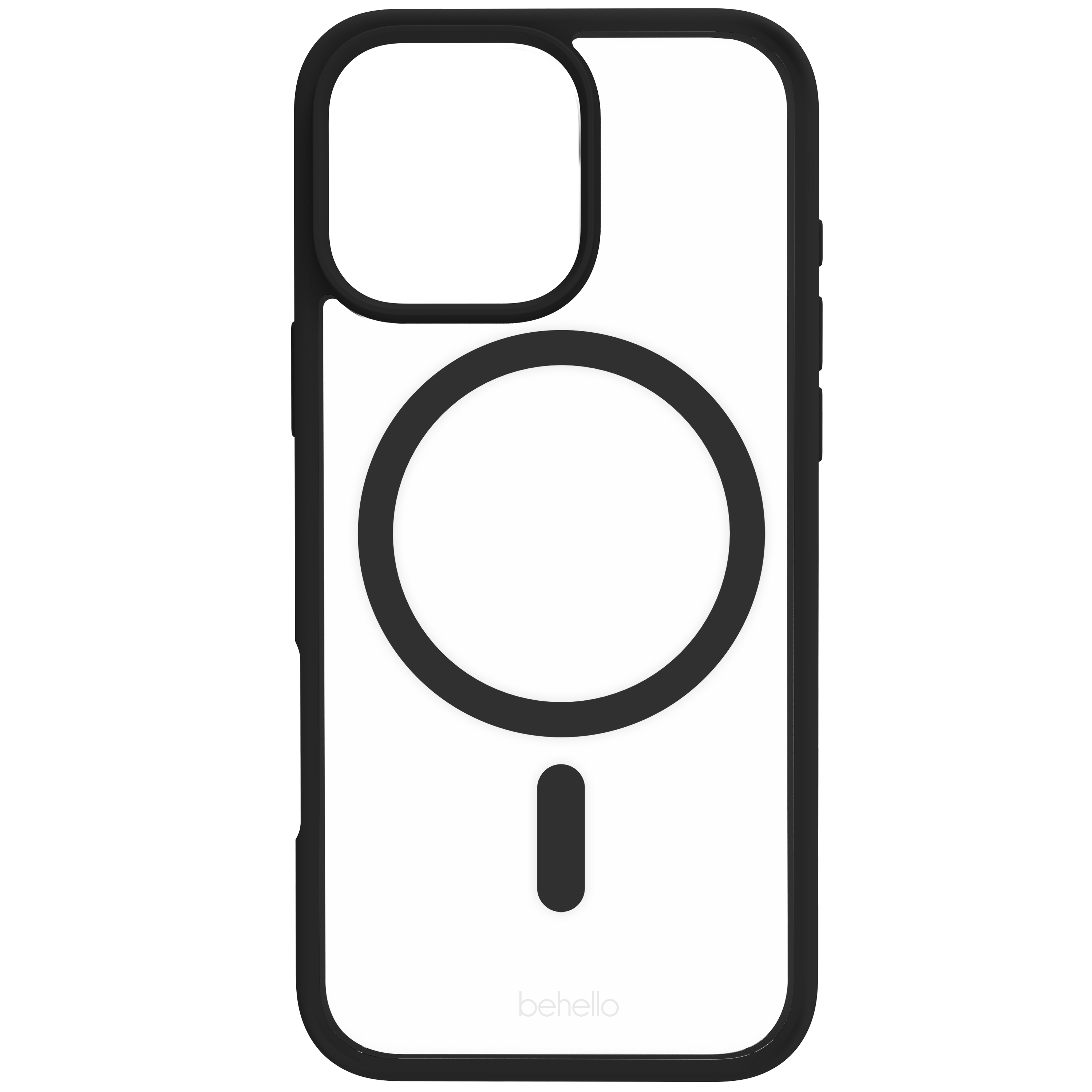 BeHello iPhone 16 Pro Clear case met magnetische ring zwart