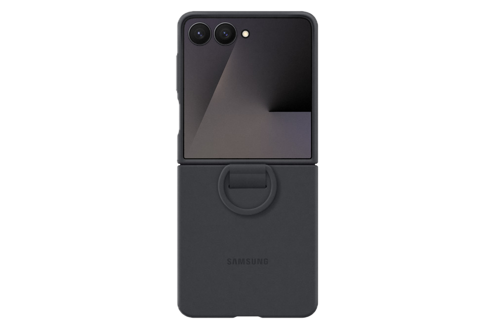 Samsung Galaxy Flip7 Silicone ring case zwart