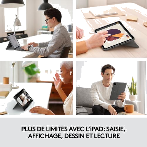 Logitech iPad Pro 11 inch (1e/2e/3e generatie) Combo touch toetsenbordcase grijs