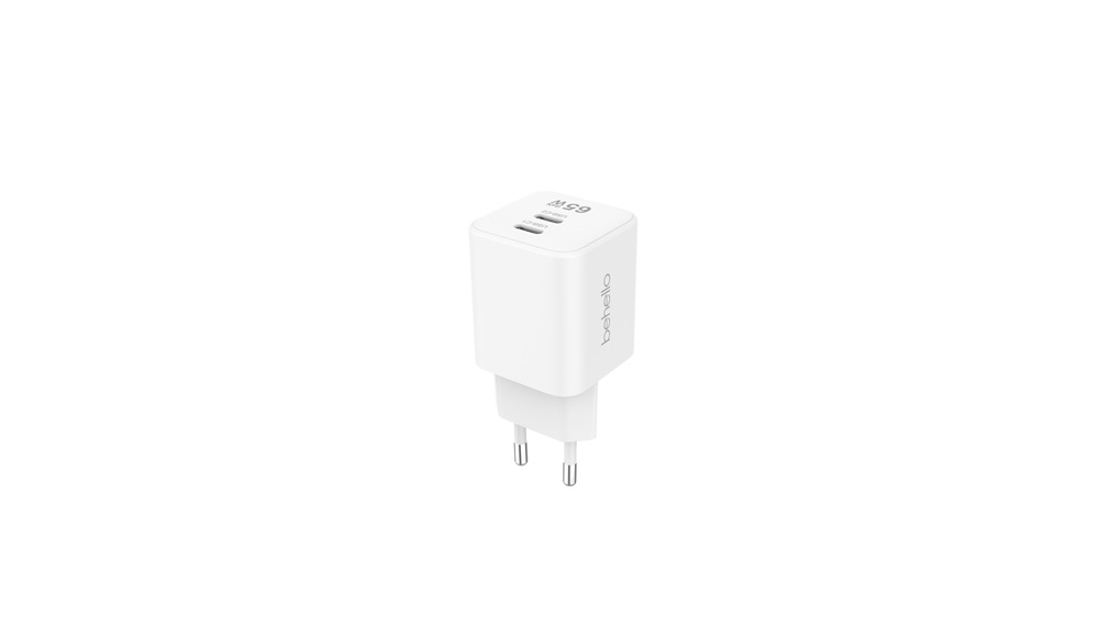 BeHello Oplader 65W GaN met 2 USB-C poorten wit