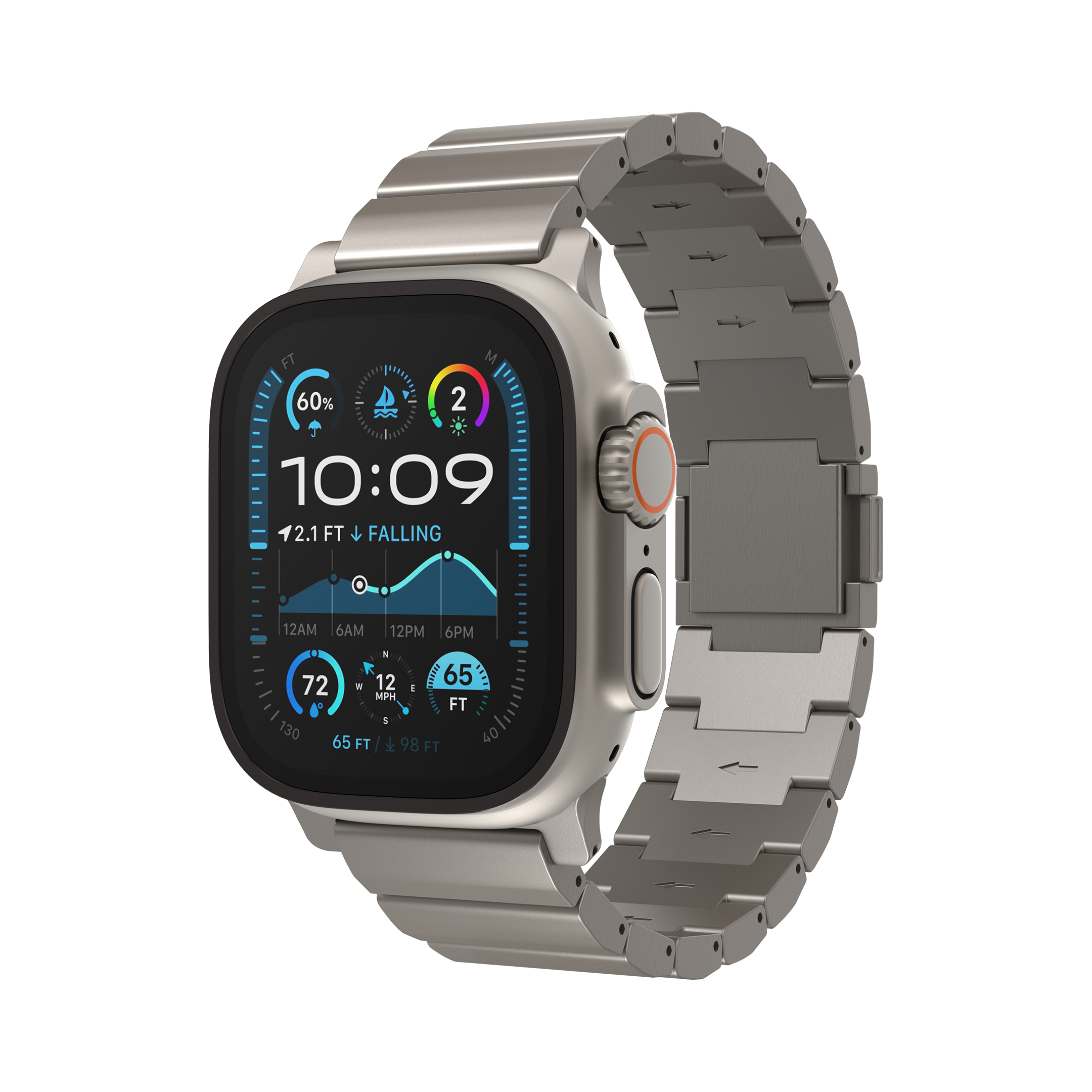 Decoded Titanium Traction bandje voor Apple Watch (Ultra 1/2) 44/45/46/49 mm titanium