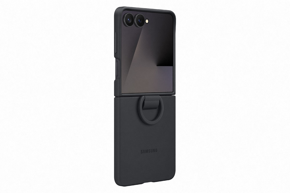 Samsung Galaxy Flip7 Silicone ring case zwart