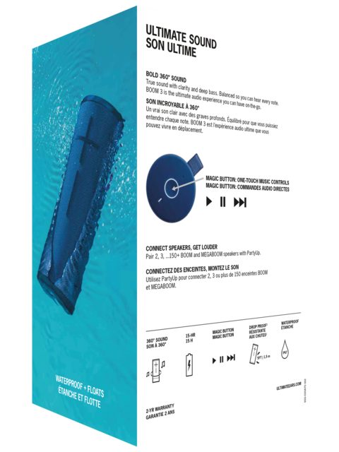 Ultimate Ears Boom 3 bluetooth speaker lagoon blue