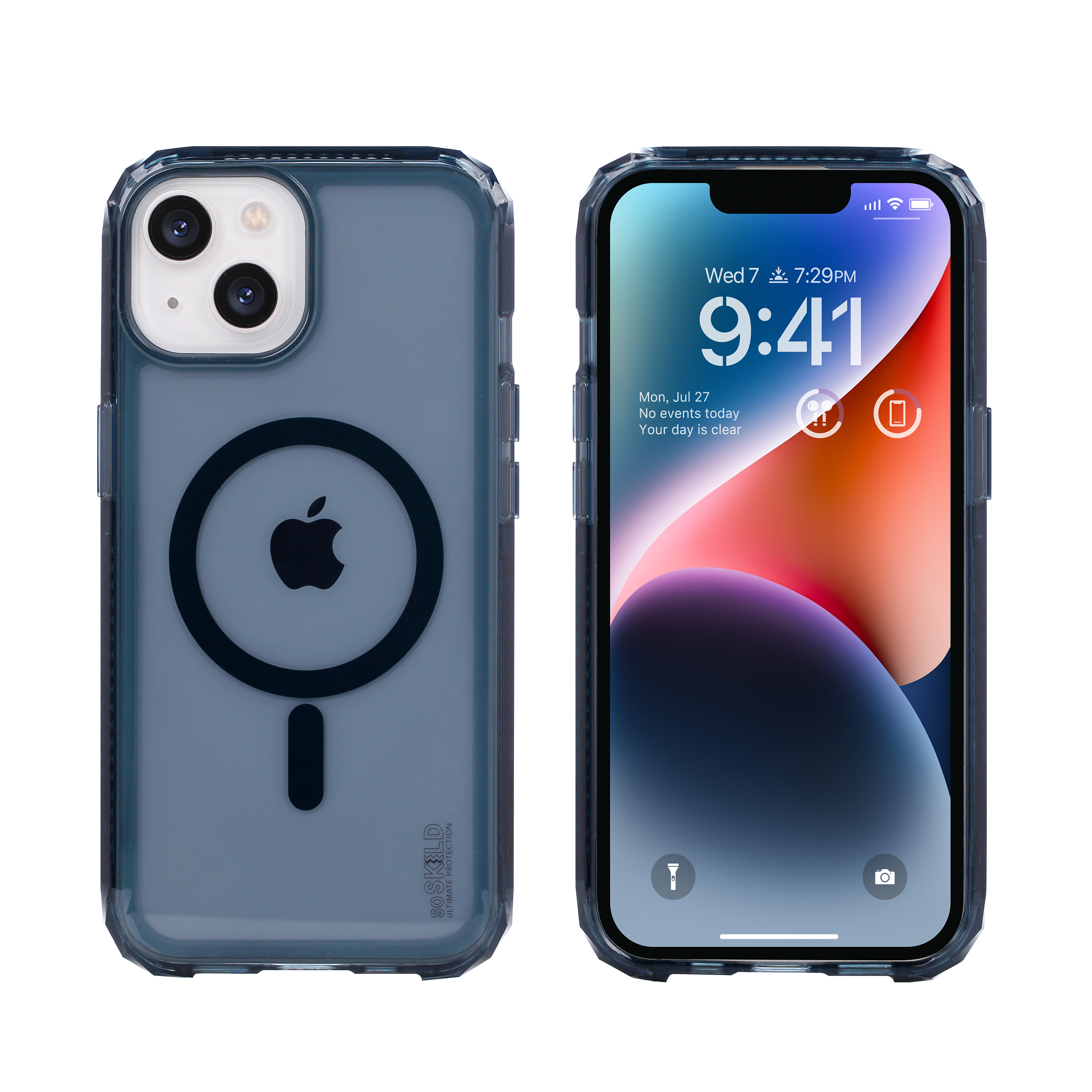 SoSkild iPhone 15 Plus Defend heavy impact case met magnetische ring grijs