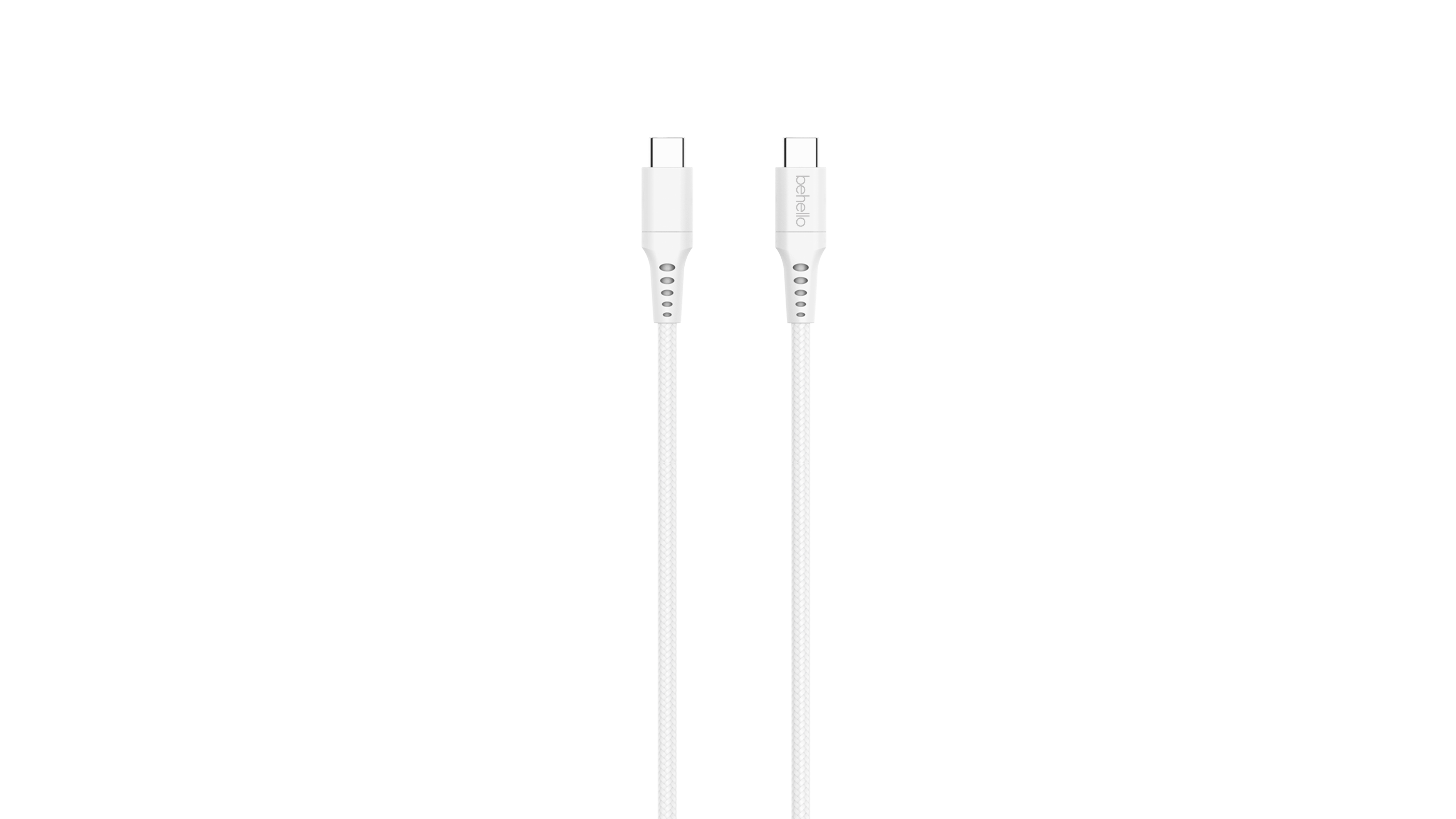 BeHello USB-C naar USB-C kabel geweven 1m wit