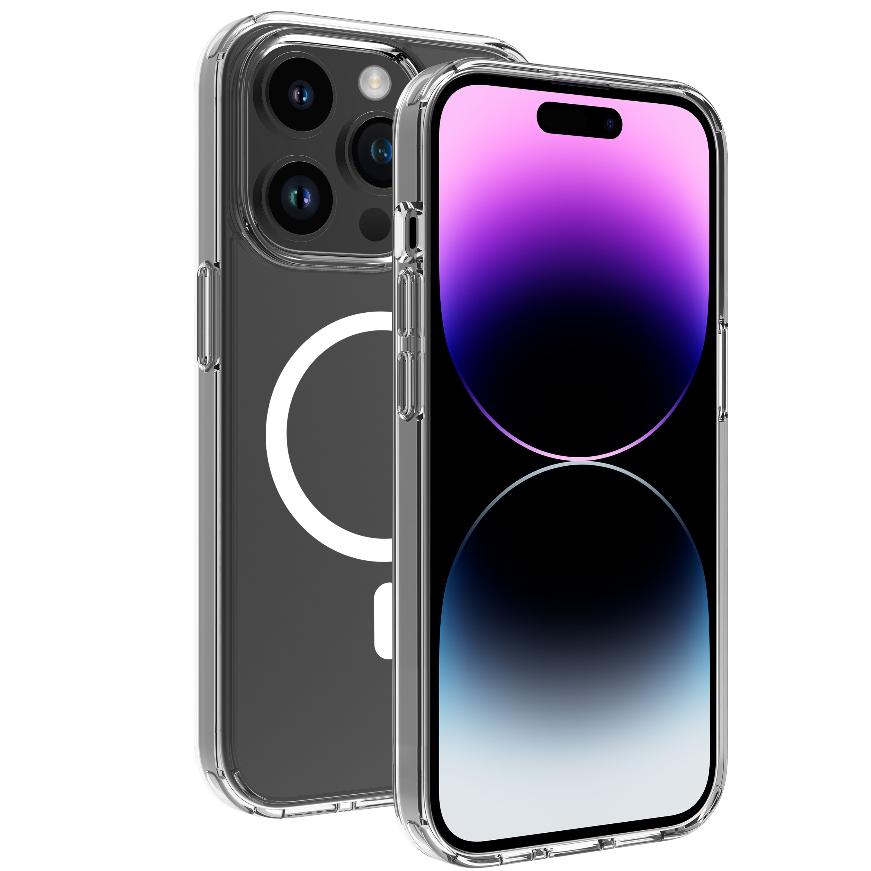 BeHello iPhone 14 Pro Max Clear case met magnetische ring transparant