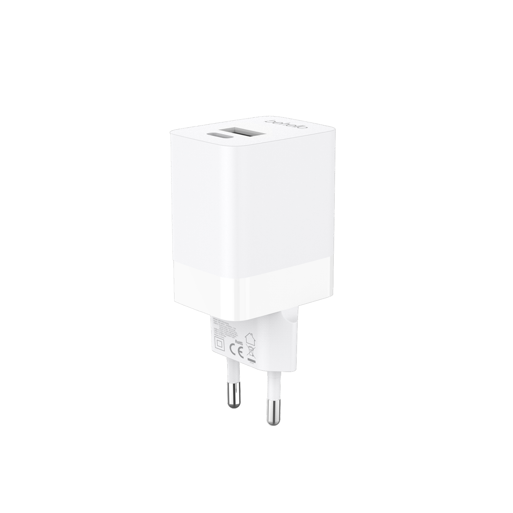 BeHello Oplader 45W met 2 poorten (USB-C en USB-A) wit