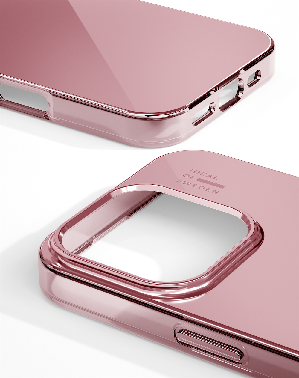iDeal of Sweden iPhone 16 Pro Mirror case met magnetische ring rose pink