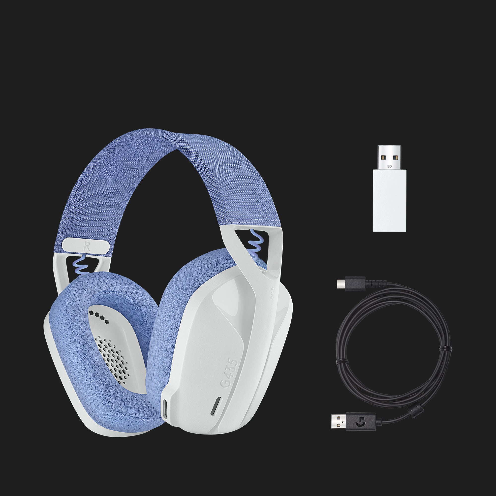 Logitech G G435 draadloze gaming headset blauw/wit