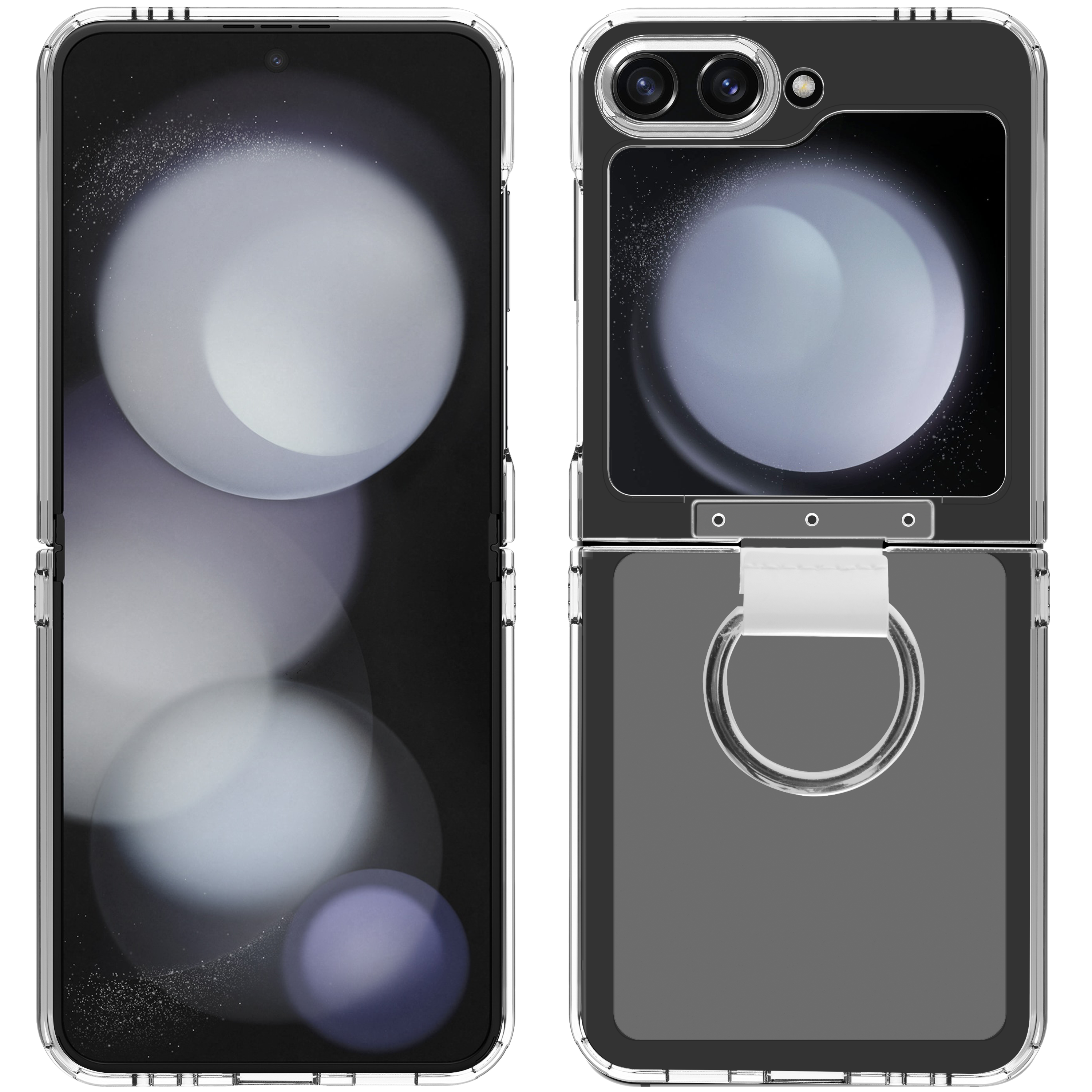BeHello Samsung Galaxy Flip 6 Clear case met ring transparant