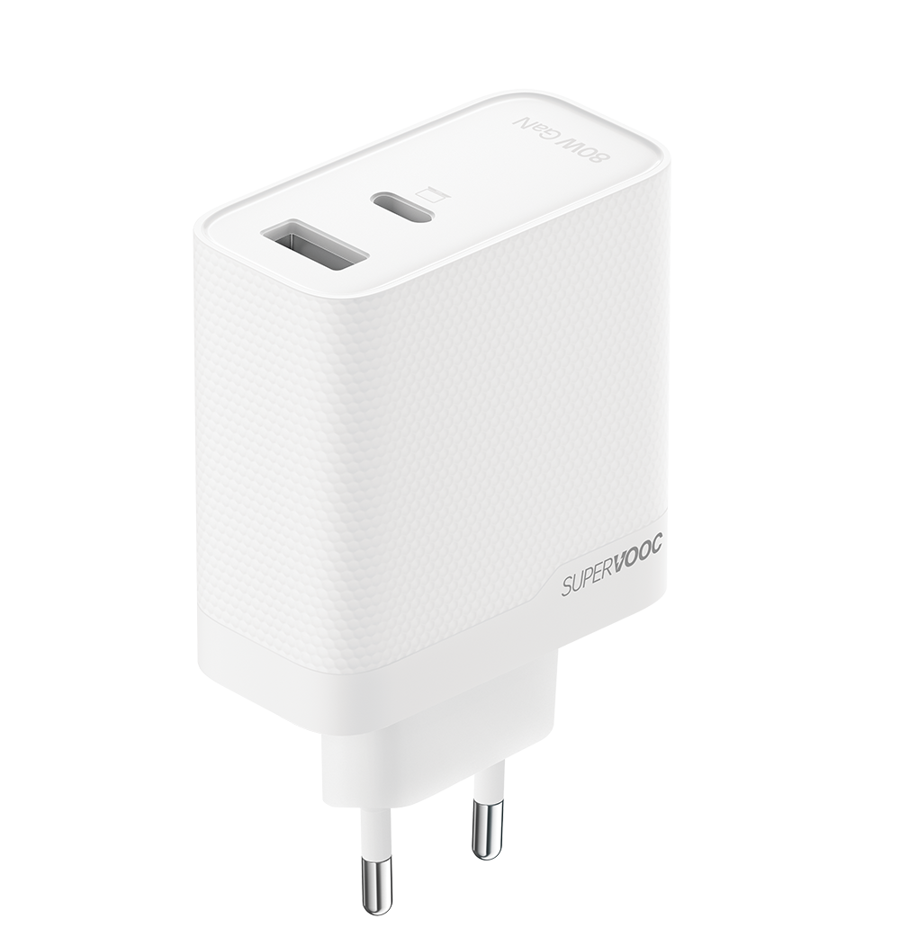 OPPO SuperVOOC Oplader 80W met 2 poorten (USB-C en USB-A) wit
