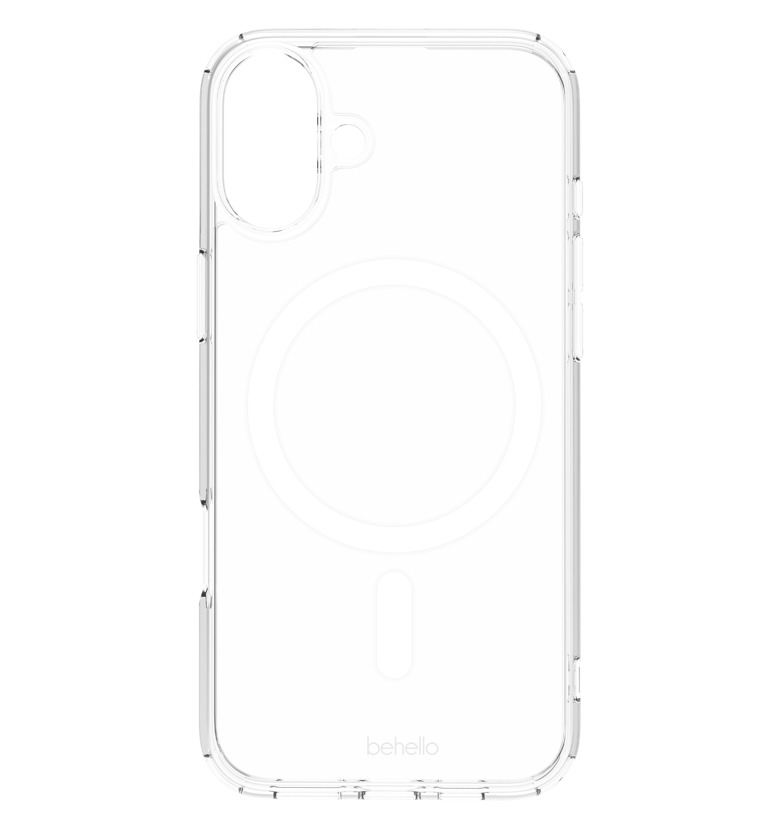 BeHello iPhone 16 Clear case met magnetische ring transparant