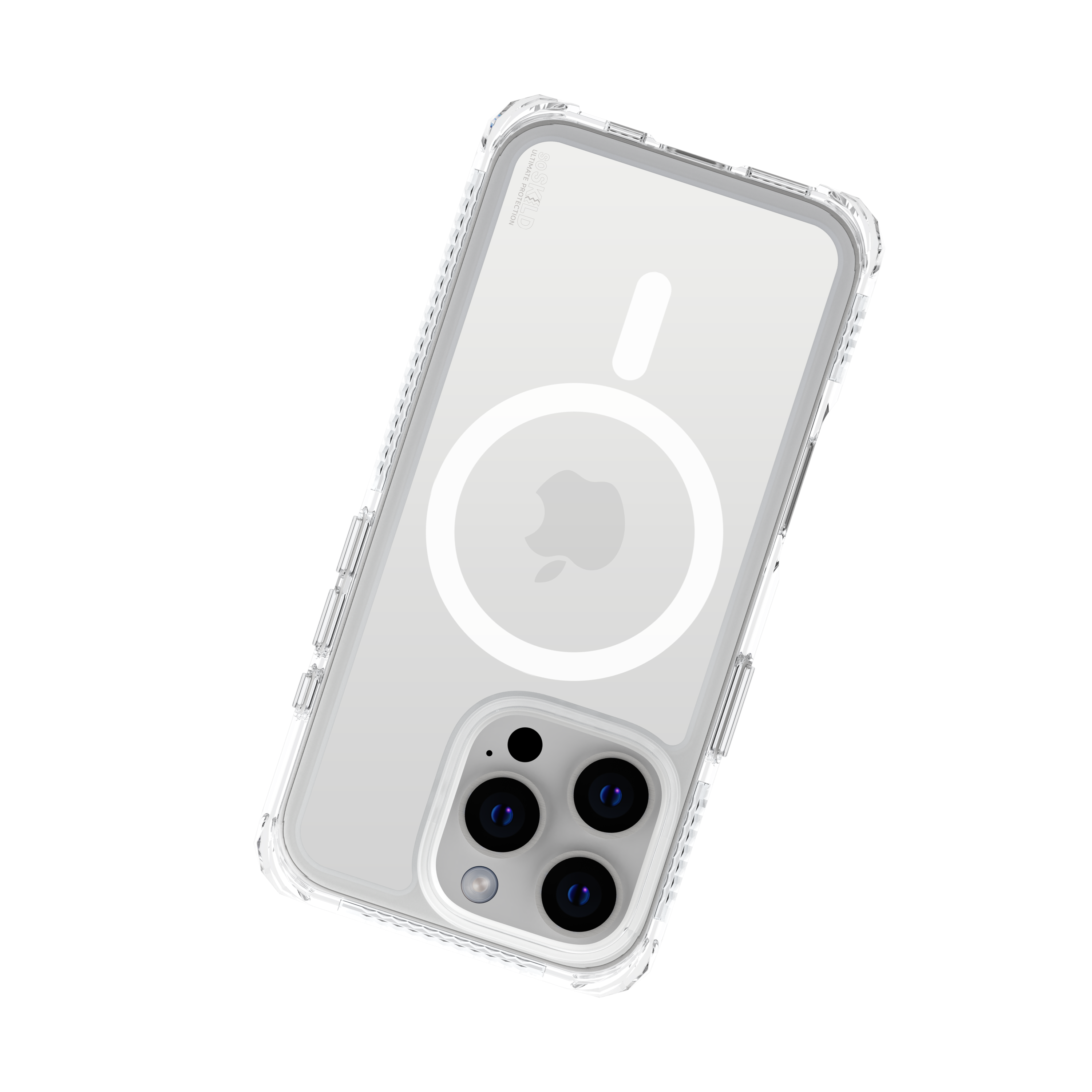 SoSkild iPhone 16 Pro Defend heavy impact case met magnetische ring transparant