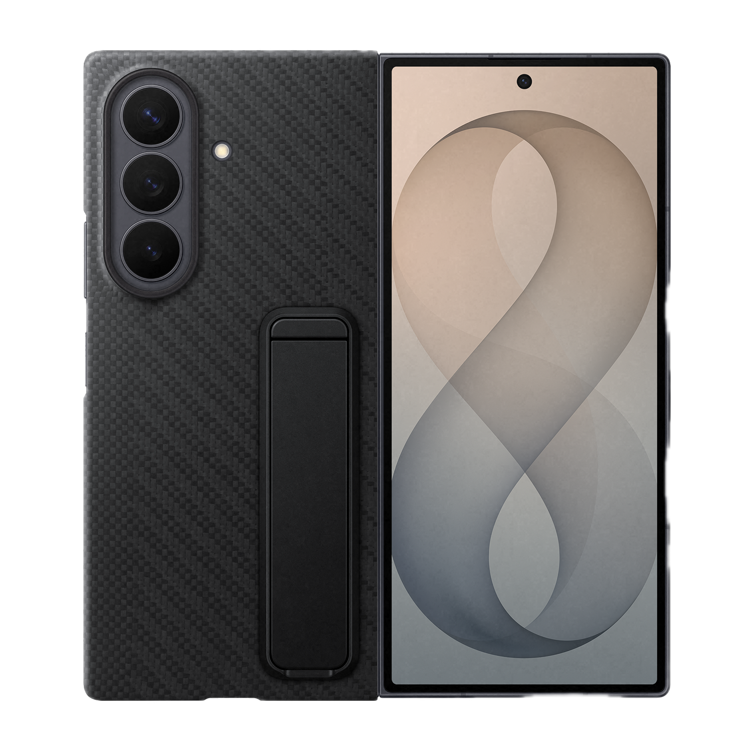 Samsung Galaxy Z Fold8 Ultra Carbon standing case zwart